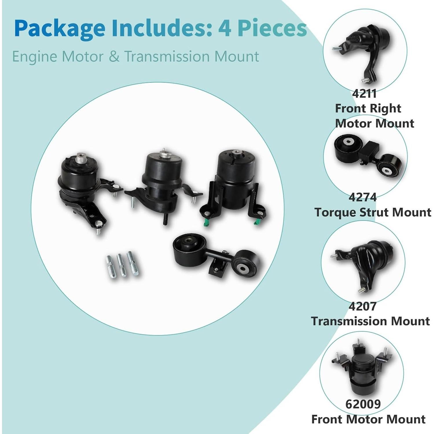 Kit Montaje Motor Transmisión FIWARY Toyota Camry 2.4L 2007-2011