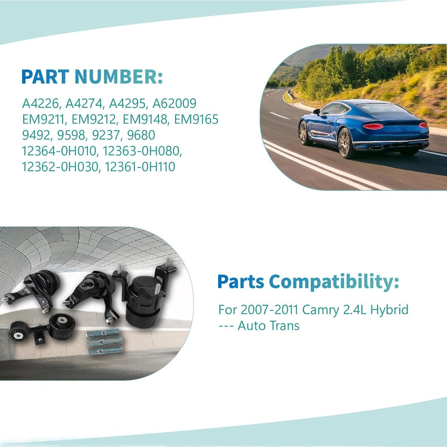 Kit Montaje Motor Transmisión FIWARY Toyota Camry 2.4L 2007-2011