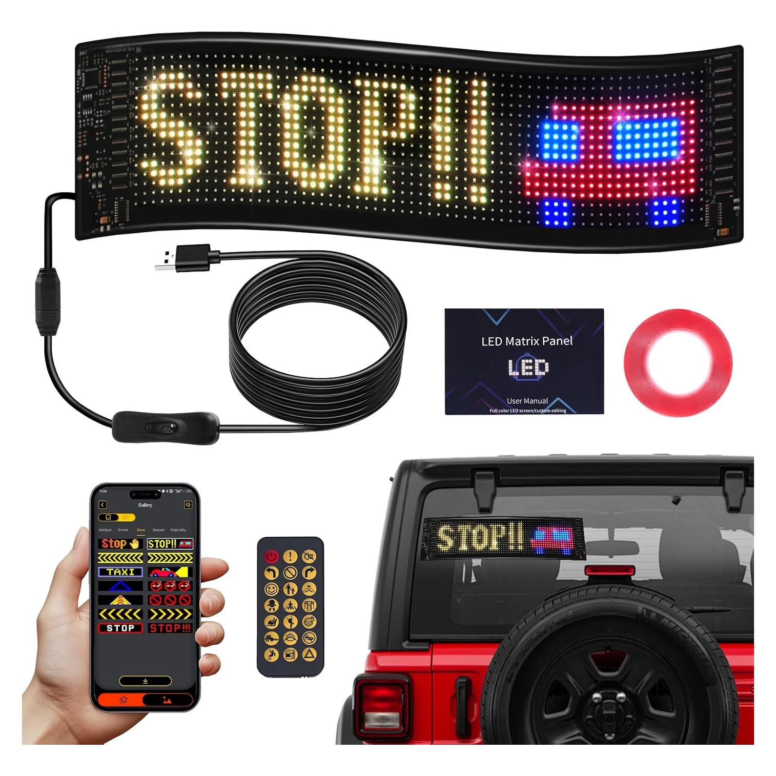 Cartel LED Programable 37.3cm x 9.1cm Eachbid RGB USB