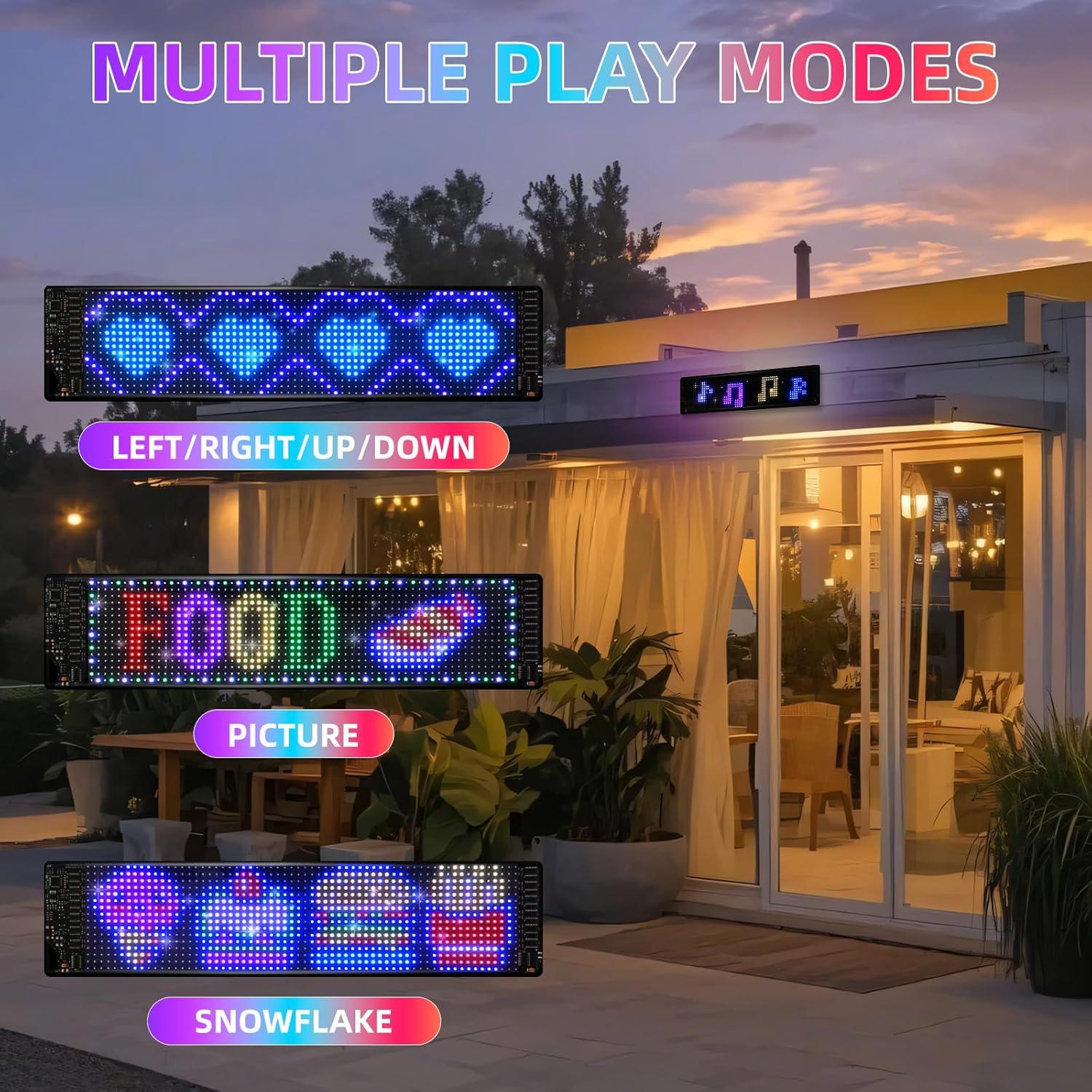 Cartel LED Programable 37.3cm x 9.1cm Eachbid RGB USB