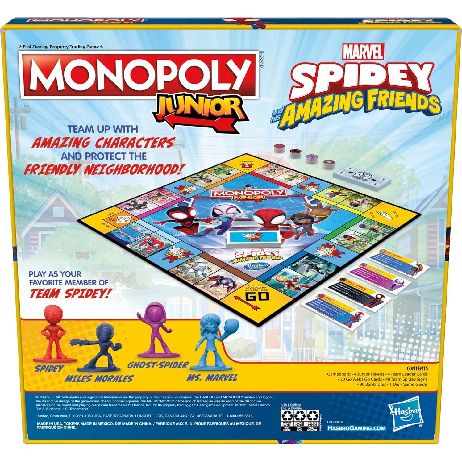 Monopoly Junior Hasbro Spidey y Amigos Juego de Mesa 5+