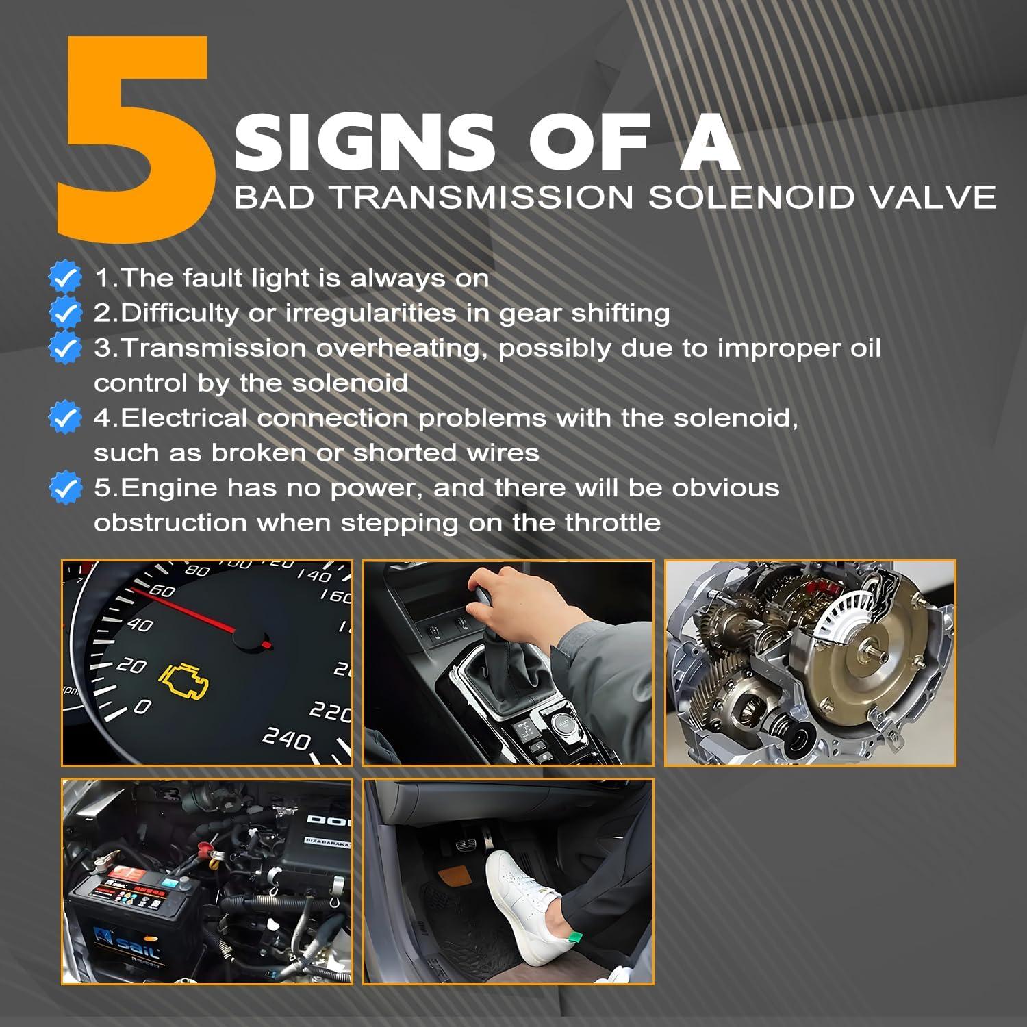 Kit de Solenoide de Transmisión PANGOLIN U140E U241E 5 Piezas