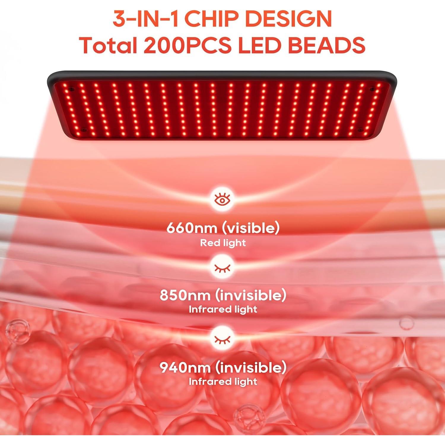 Terapia de Luz Roja BEICHEN 660nm 850nm para Cuerpo y Cara