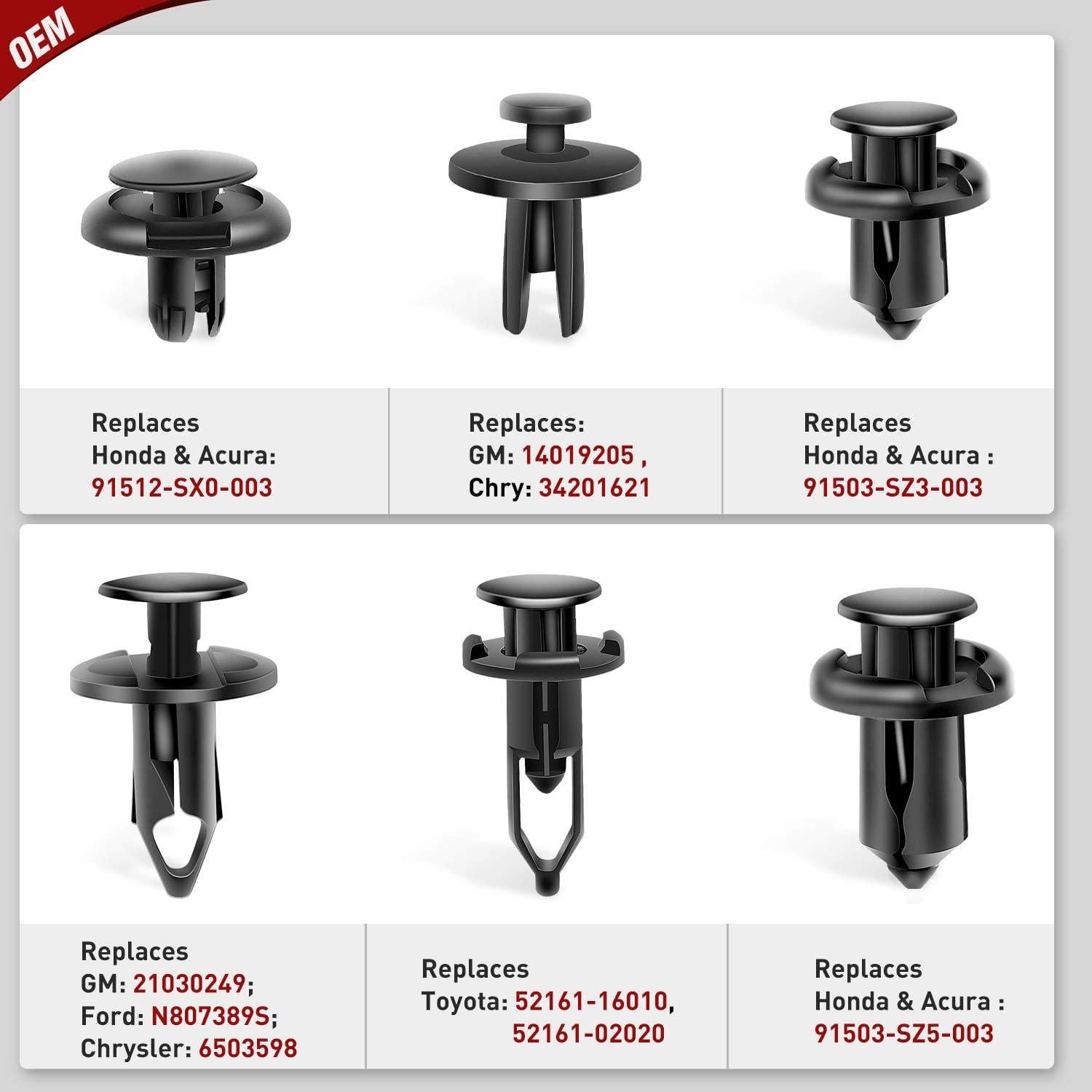 Kit 120 Clips Retención Automóvil Nilight 6.3mm a 10mm