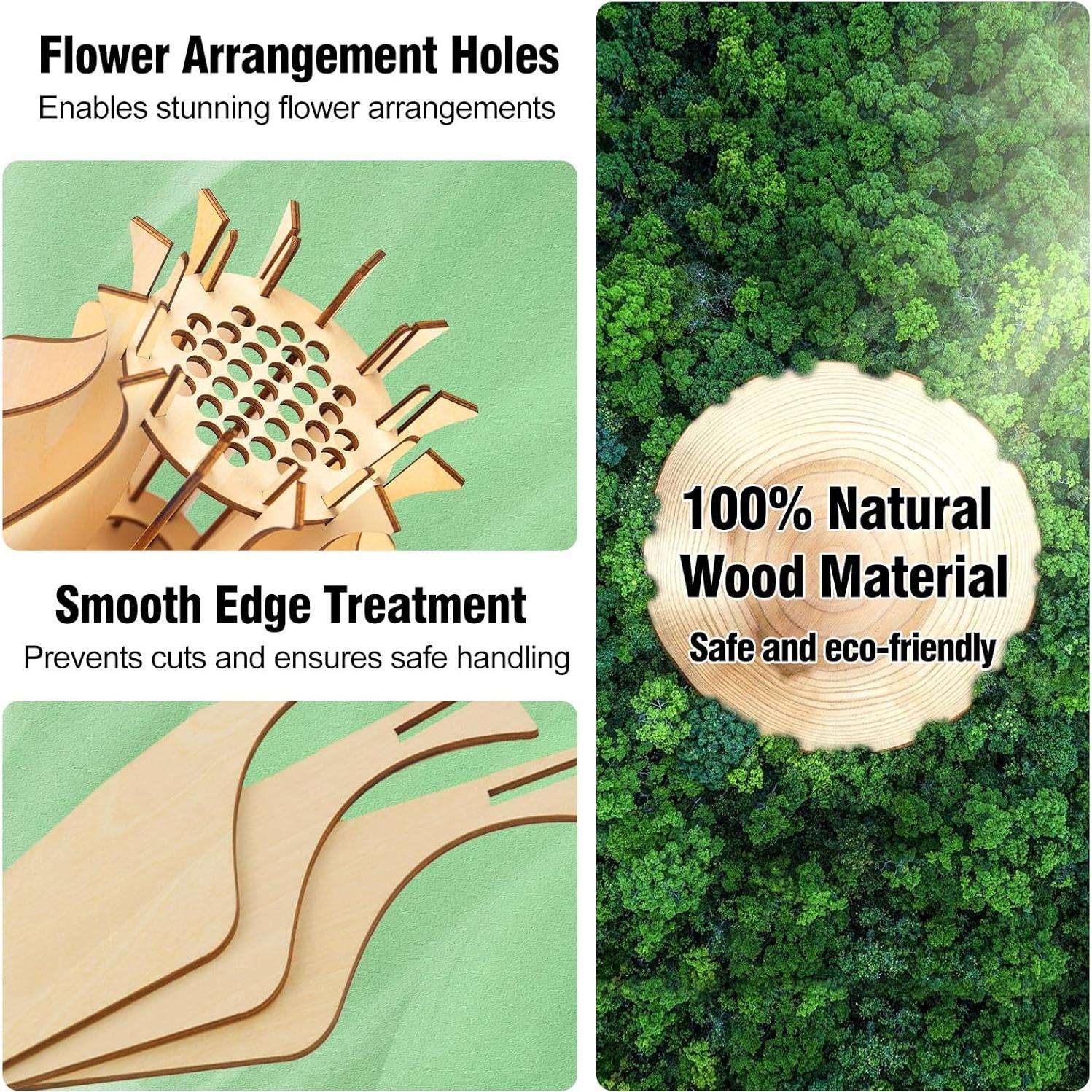 Jarrón de Flores WJCJTJL de Madera Minimalista 33 Tallos