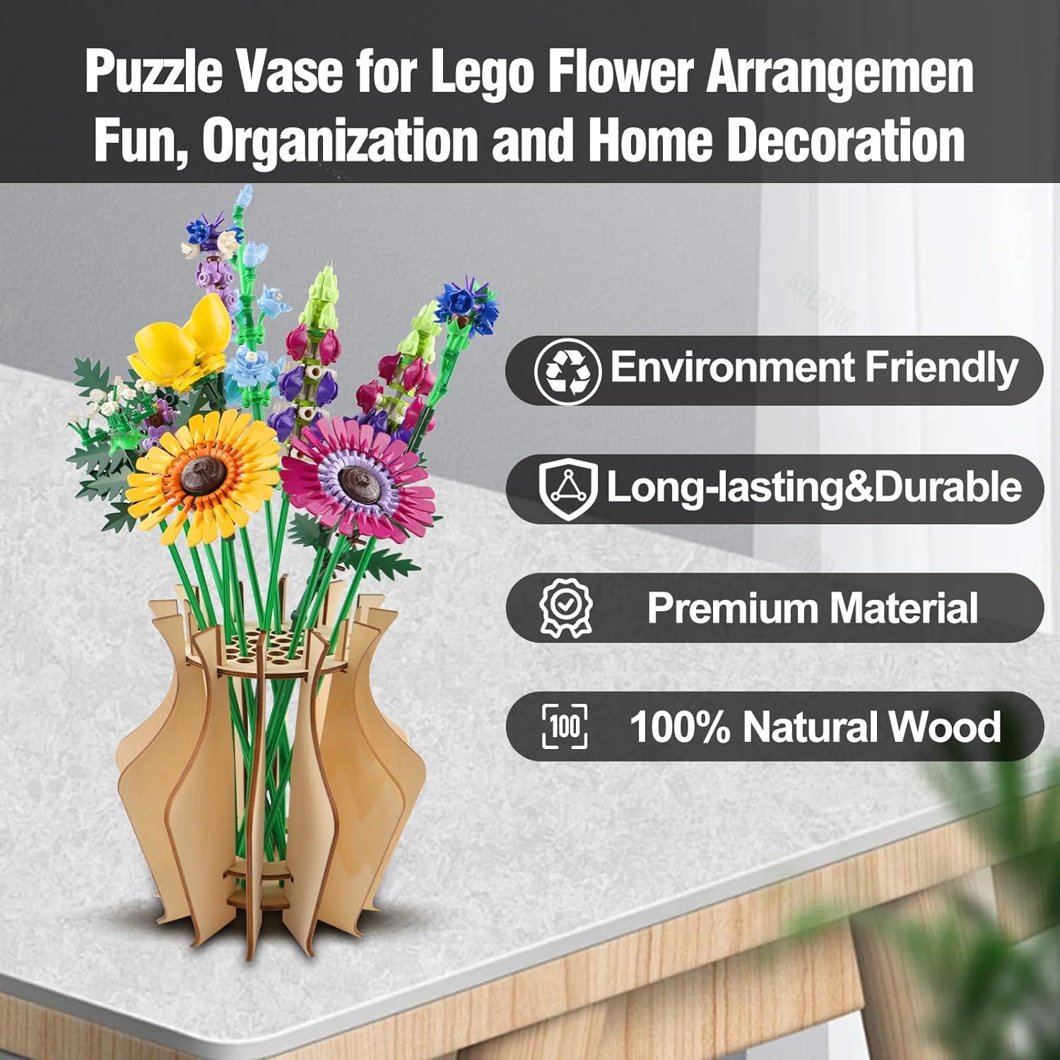 Jarrón de Flores WJCJTJL de Madera Minimalista 33 Tallos