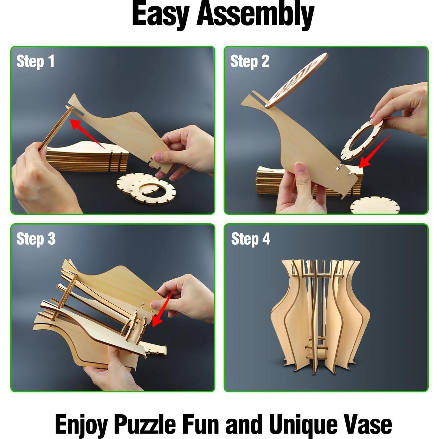 Jarrón de Flores WJCJTJL de Madera Minimalista 33 Tallos