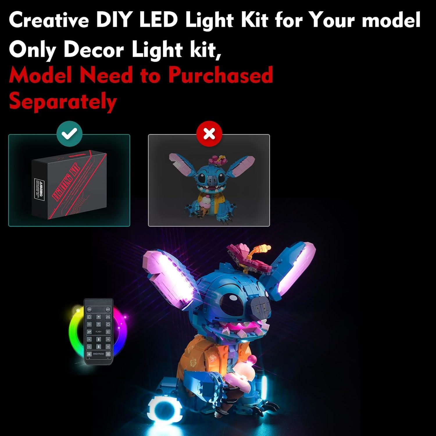 Kit de Luz LED VONADO para Lego Stitch 43249 Disney