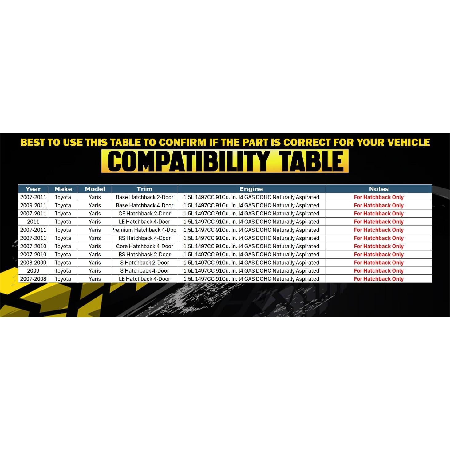 Tubo de escape de acero inoxidable Toyota Yaris 2007-2011