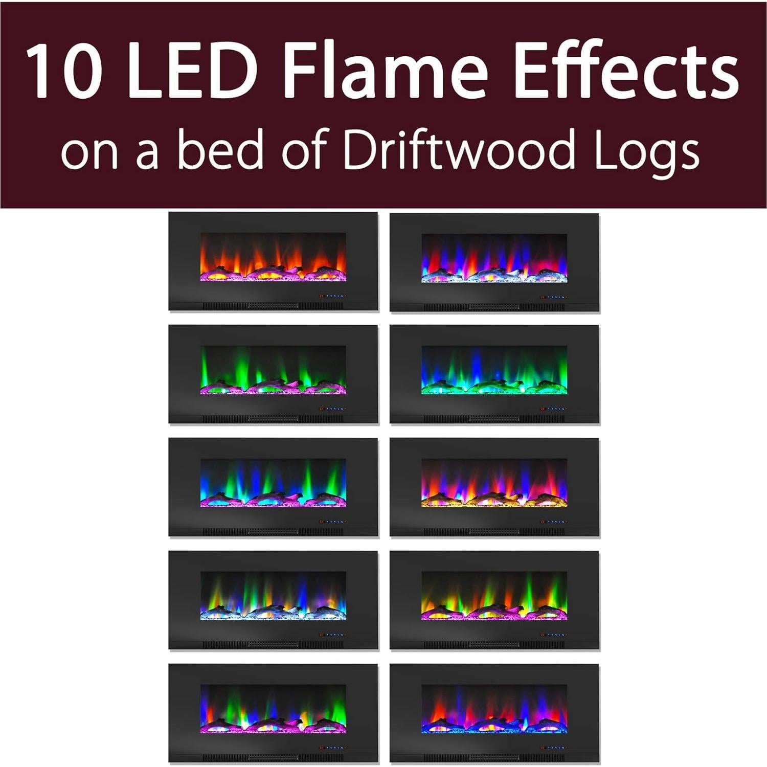 Chimenea Eléctrica Cambridge 106 cm Control Remoto Multicolor