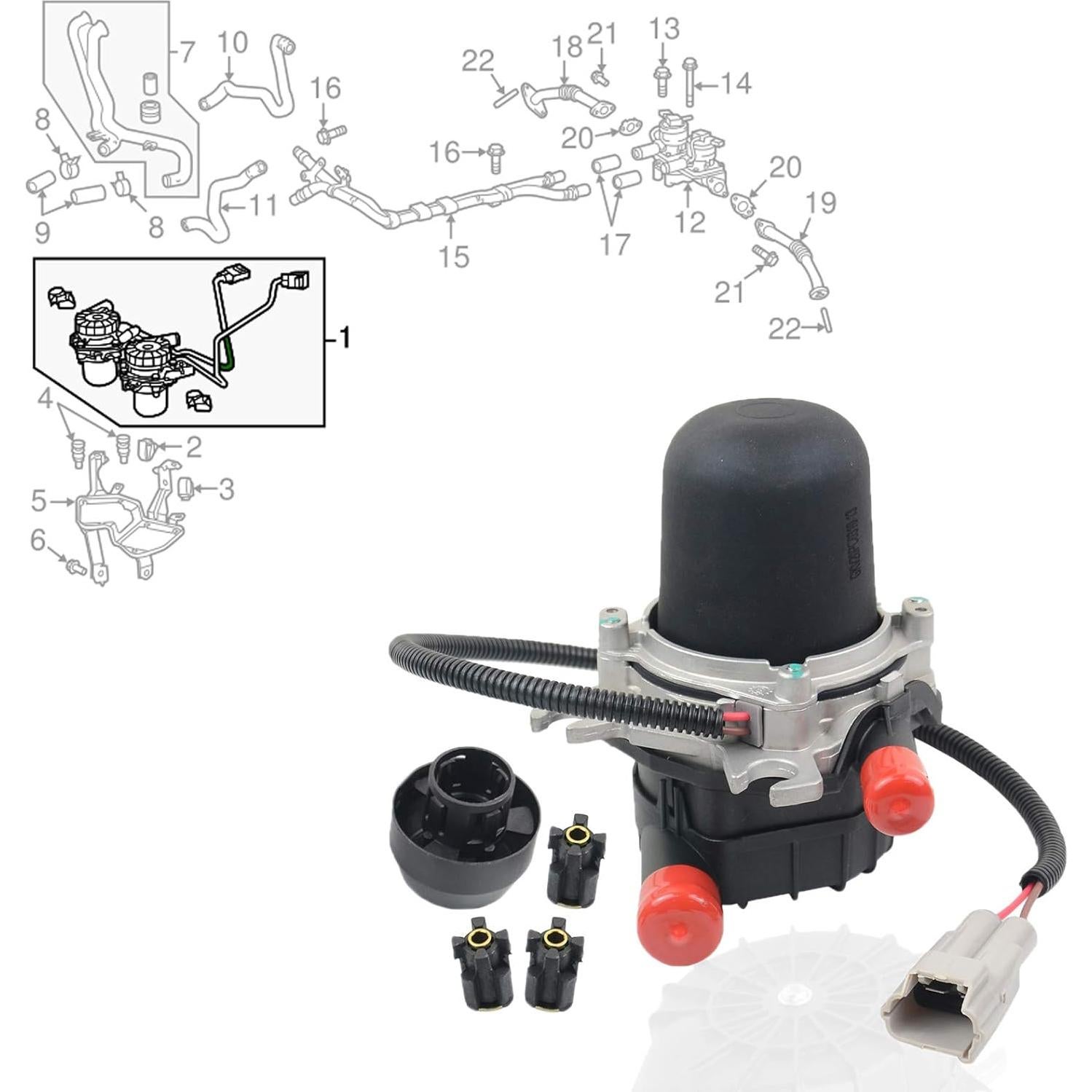 Bomba de Aire Secundaria GELUOXI 2pcs para Toyota 5.7L