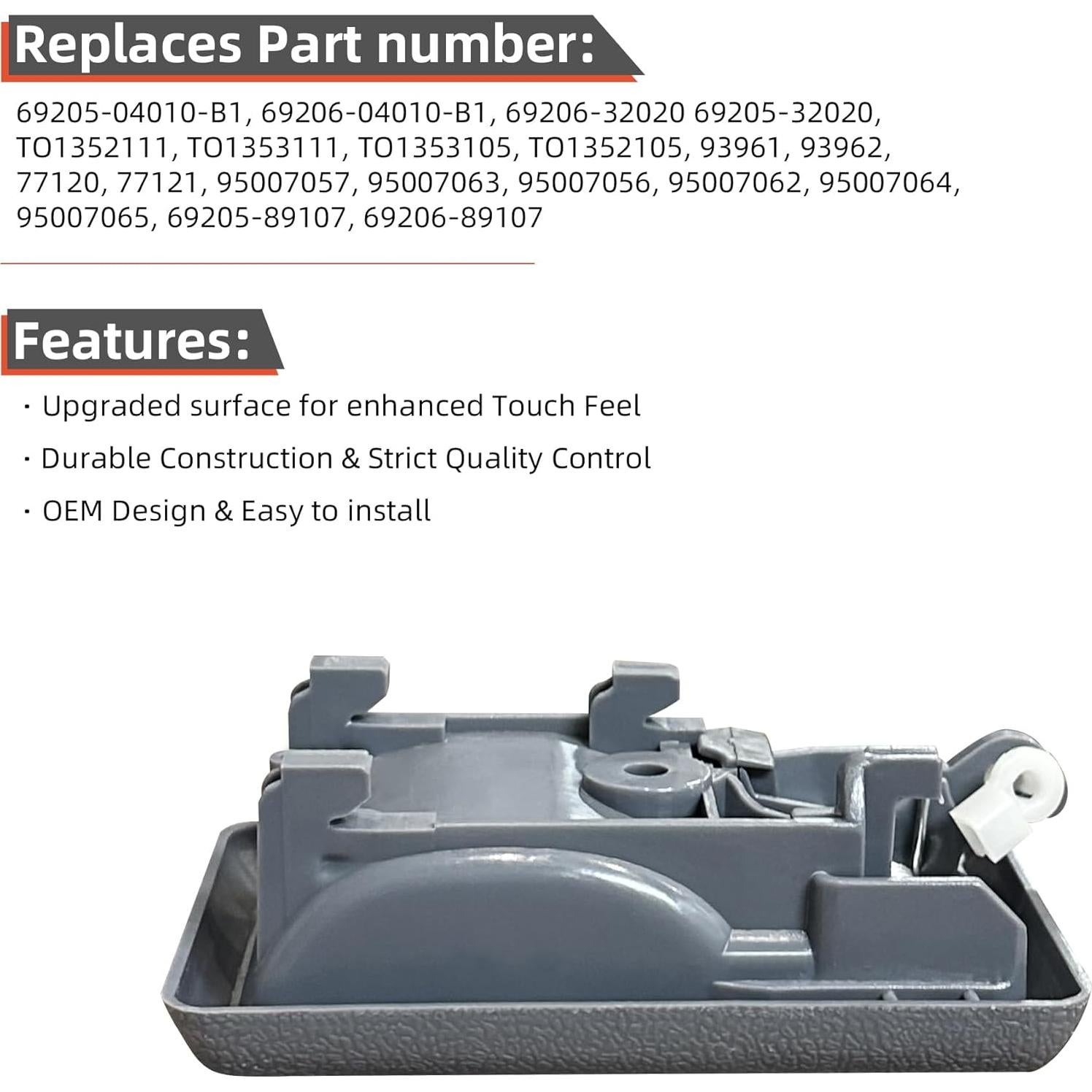 Manijas Interiores de Puerta DEAL para Toyota y Geo - 2 Piezas