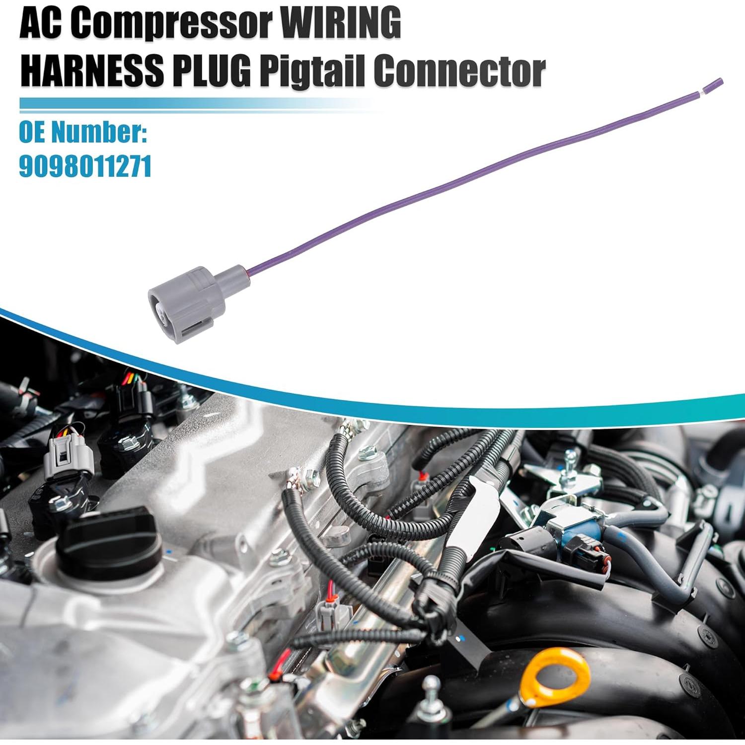 Conector de cableado compresor AC uxcell 9098011271 para Toyota