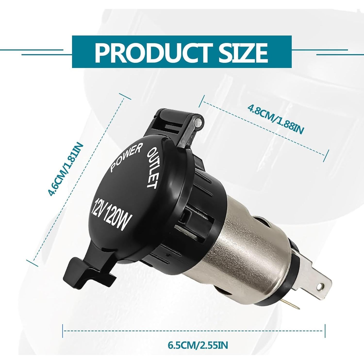 Toma de Encendedor 12V NOTISH con Cableado Impermeable - 2 Pzas