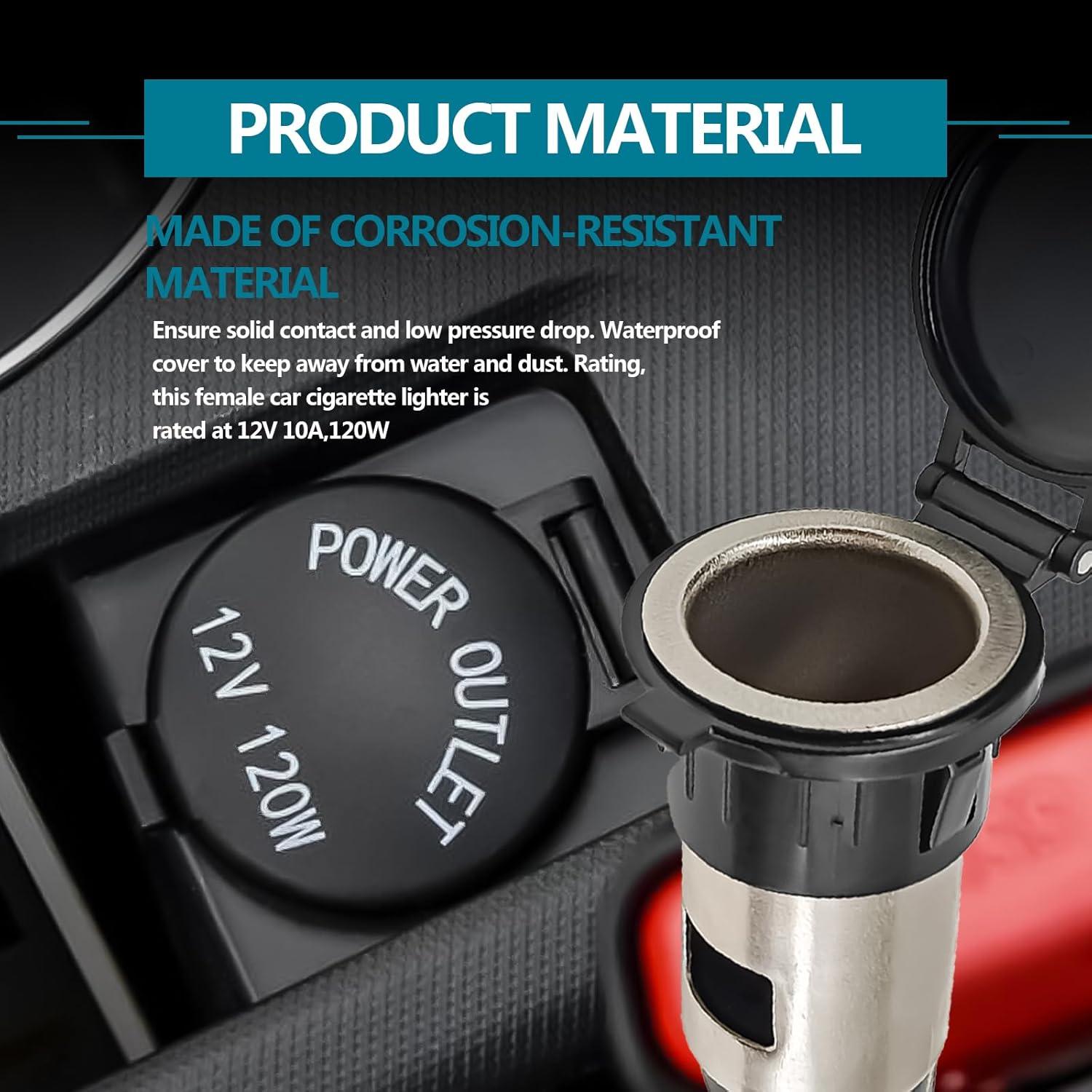 Toma de Encendedor 12V NOTISH con Cableado Impermeable - 2 Pzas