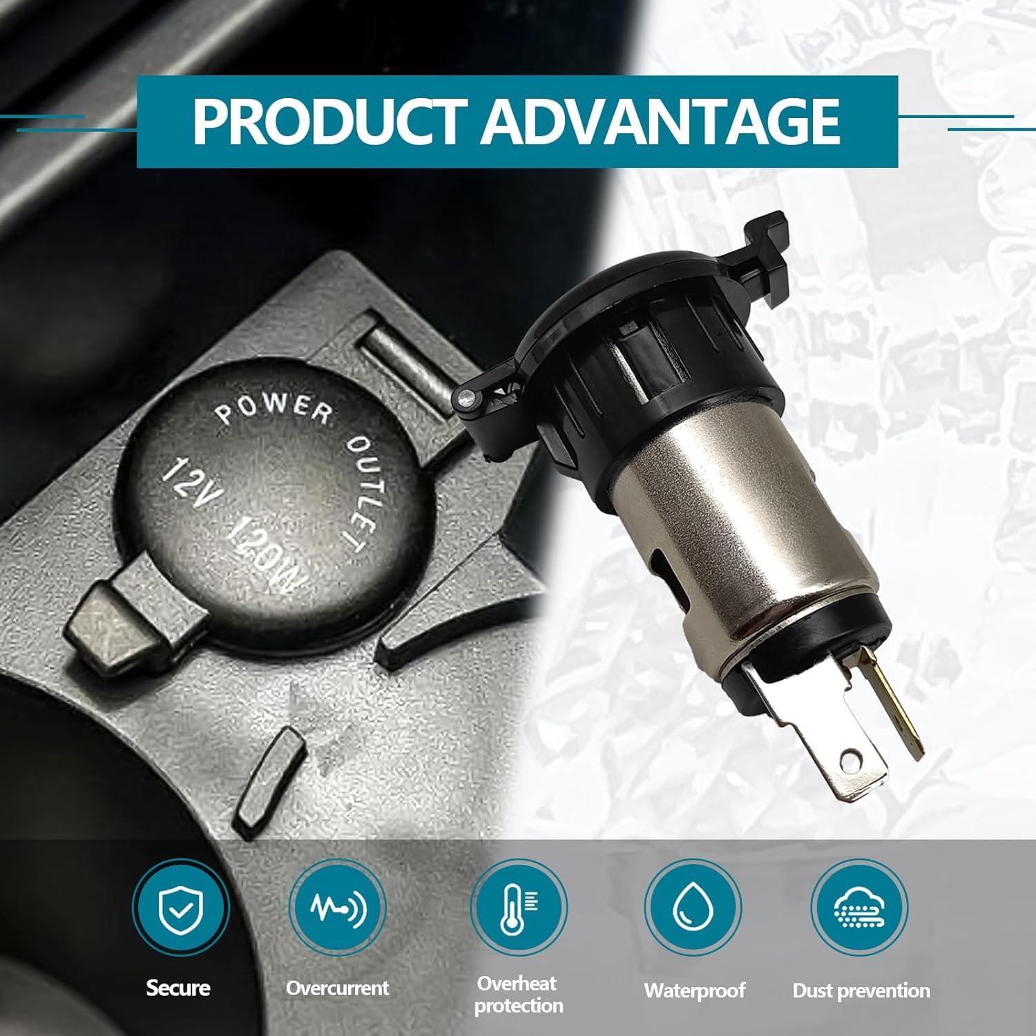 Toma de Encendedor 12V NOTISH con Cableado Impermeable - 2 Pzas