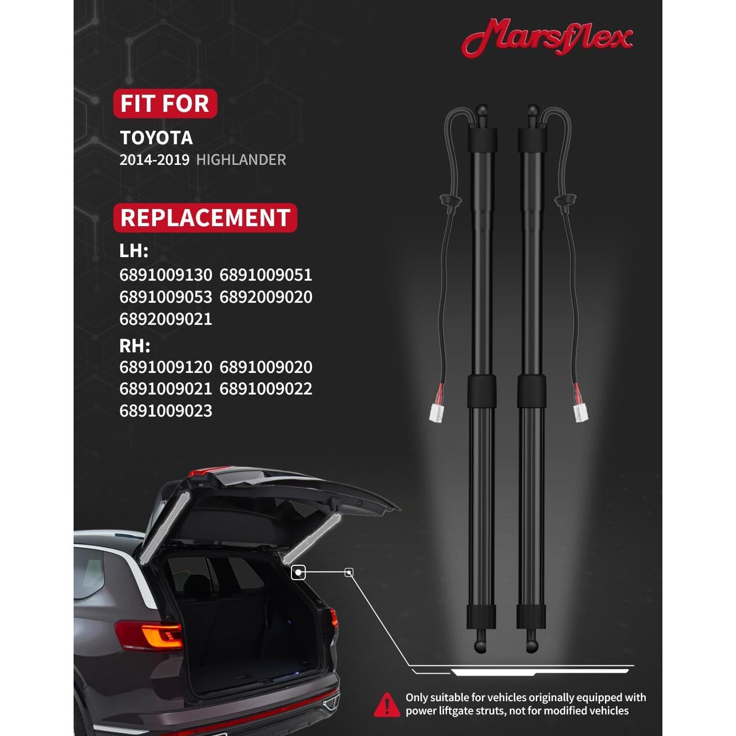 Actuador de Portón Trasero Marsflex para Toyota Highlander 2014-2019