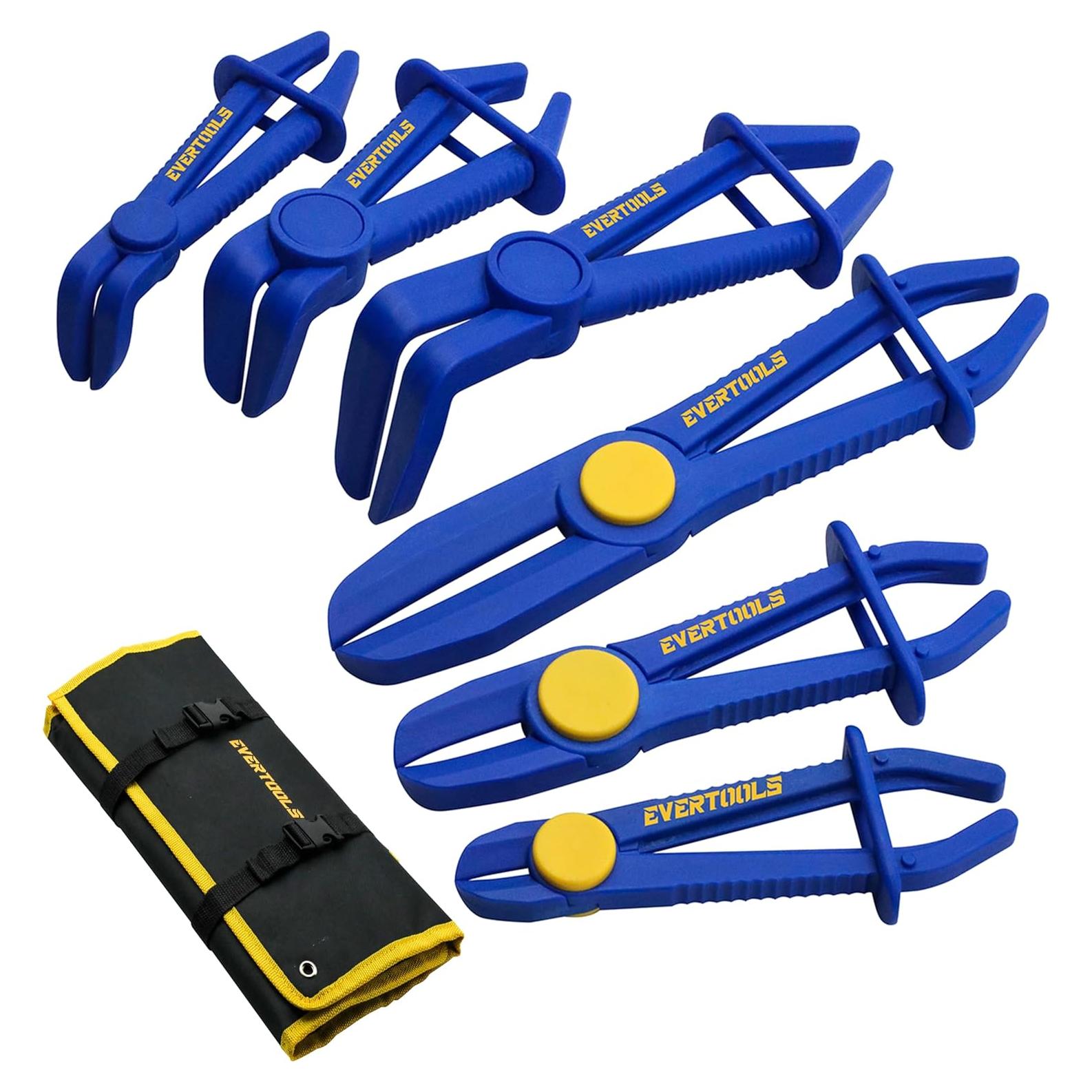 Juego de Pinzas de Abrazadera de Manguera 6 Piezas Evertools
