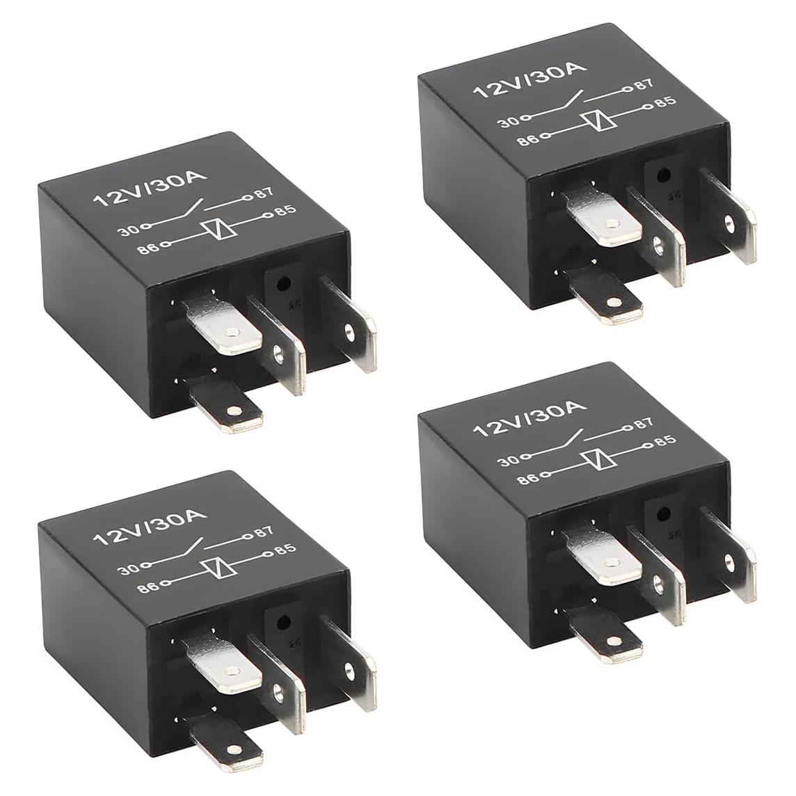 Relé Automotriz 4 Pines BLAU GRUN 12V 30A - 4 Piezas