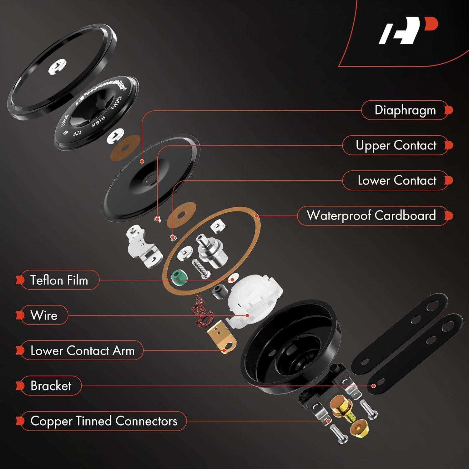 Bocina eléctrica universal A-Premium 12V 110 dB 76 mm