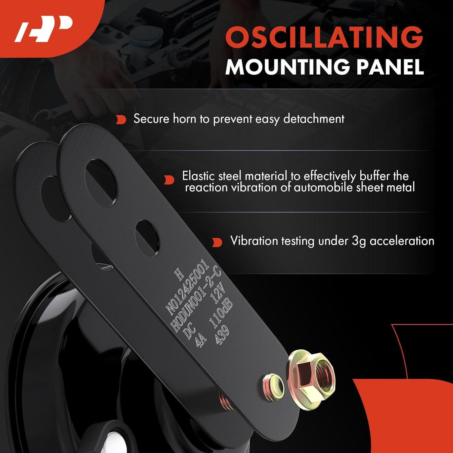 Bocina eléctrica universal A-Premium 12V 110 dB 76 mm