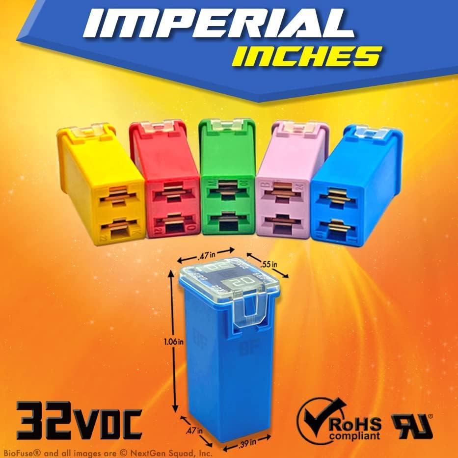 Juego de Fusibles JCASE y LP 20 Piezas 20A a 60A BioFuse