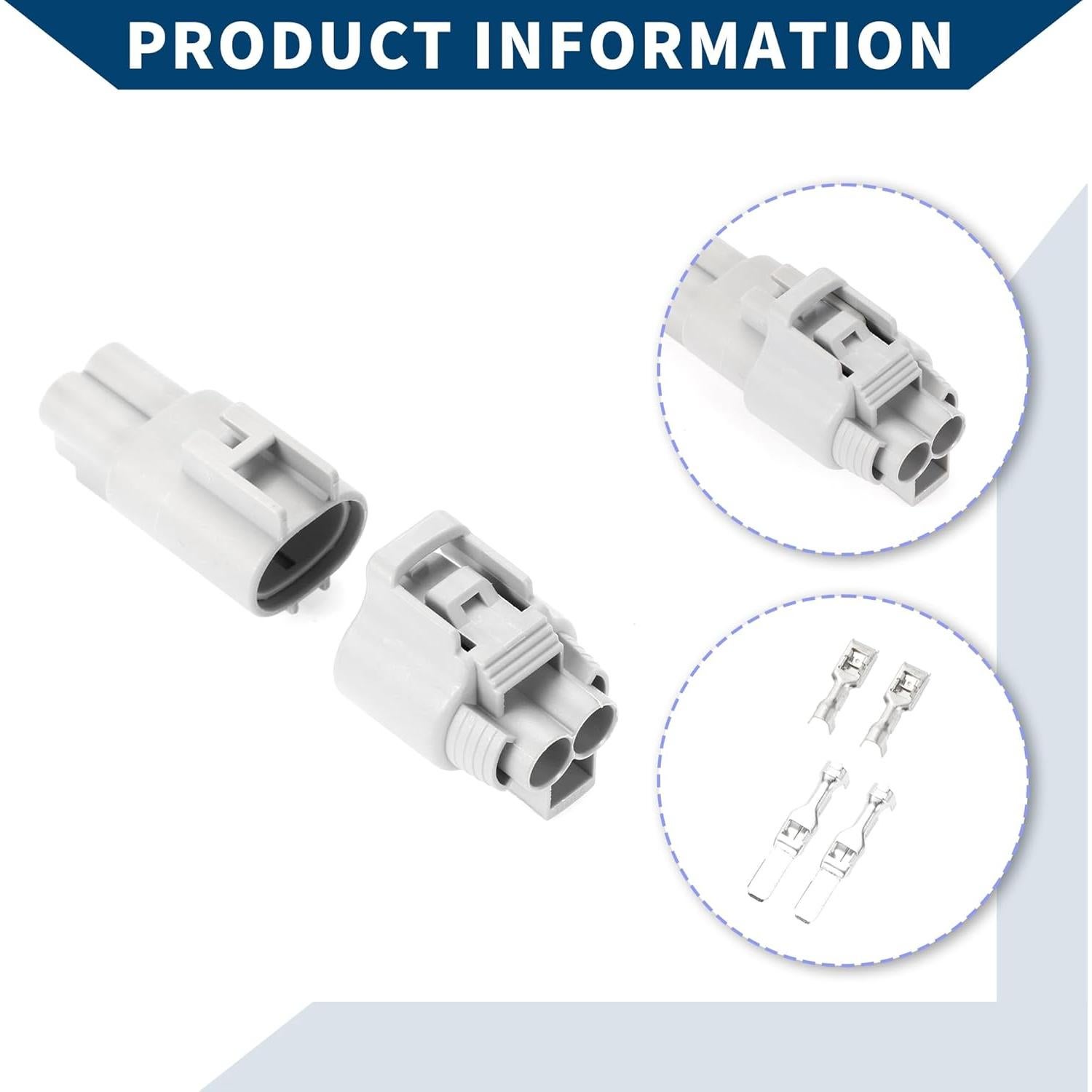 Conector Ventilador Radiador Hihaha 2 Pines Gris Impermeable