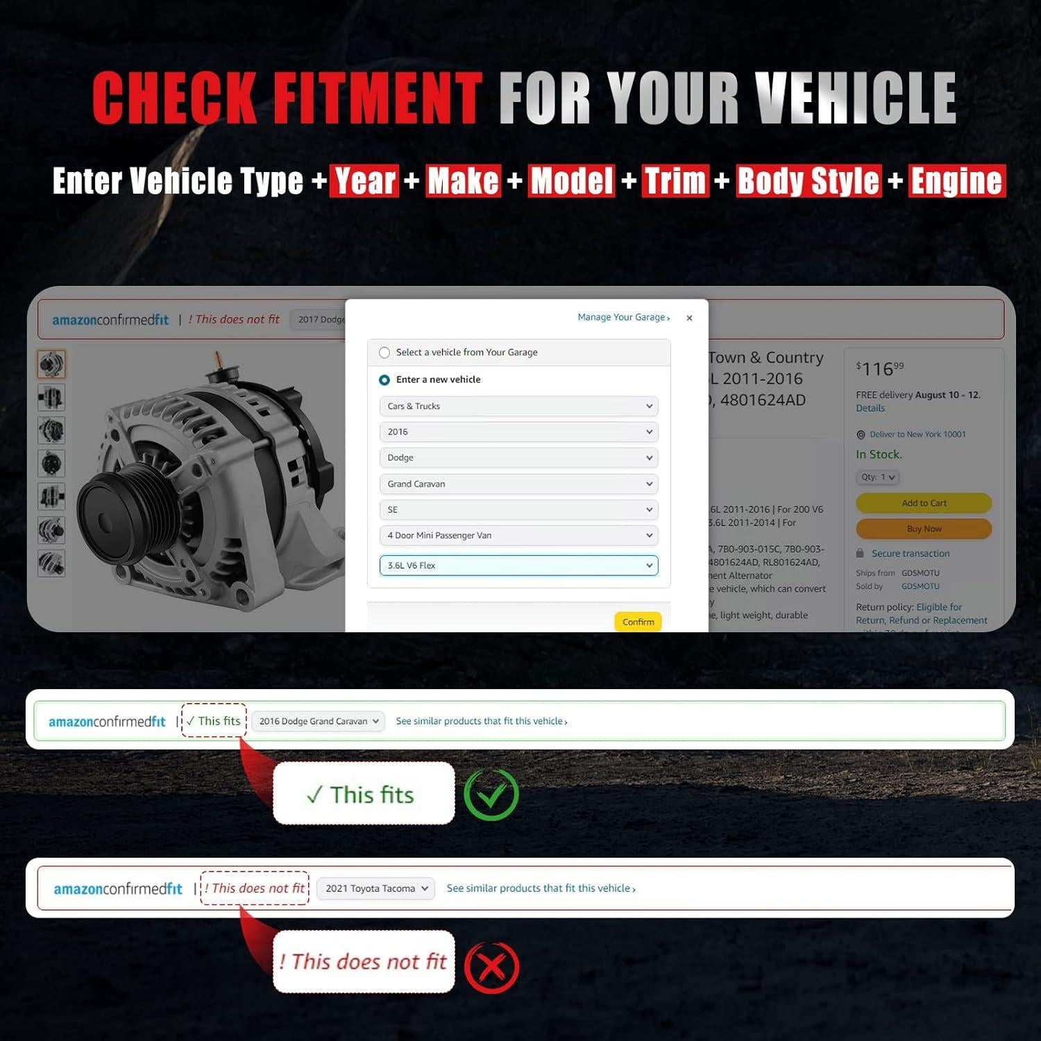 Alternador GDSMOTU 80Amp 12Volt para Camry 1997-2001