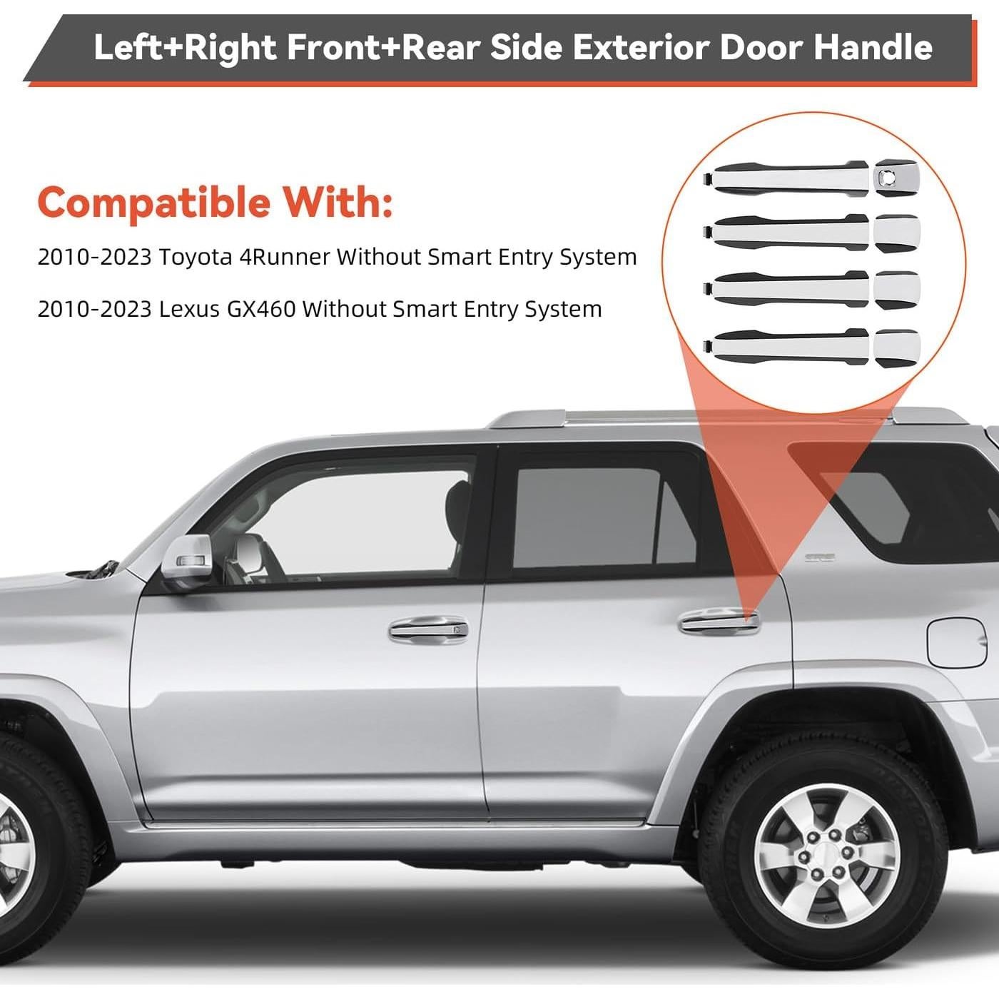Kit de Manijas de Puerta Exterior Cromadas DEAL 4pcs Toyota 4Runner Lexus GX460