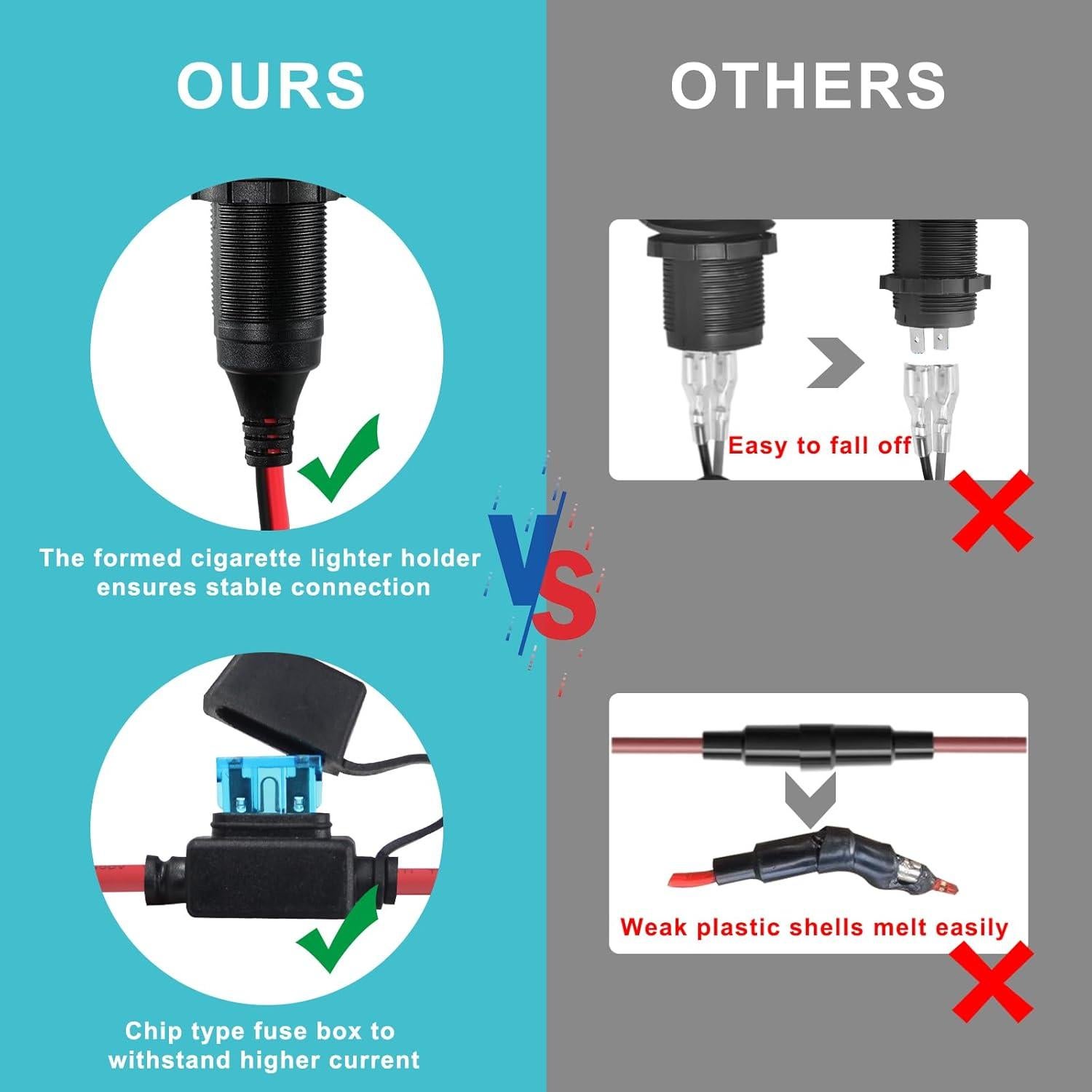 Toma de Encendedor 12V/24V SPARKING con Cable 60cm