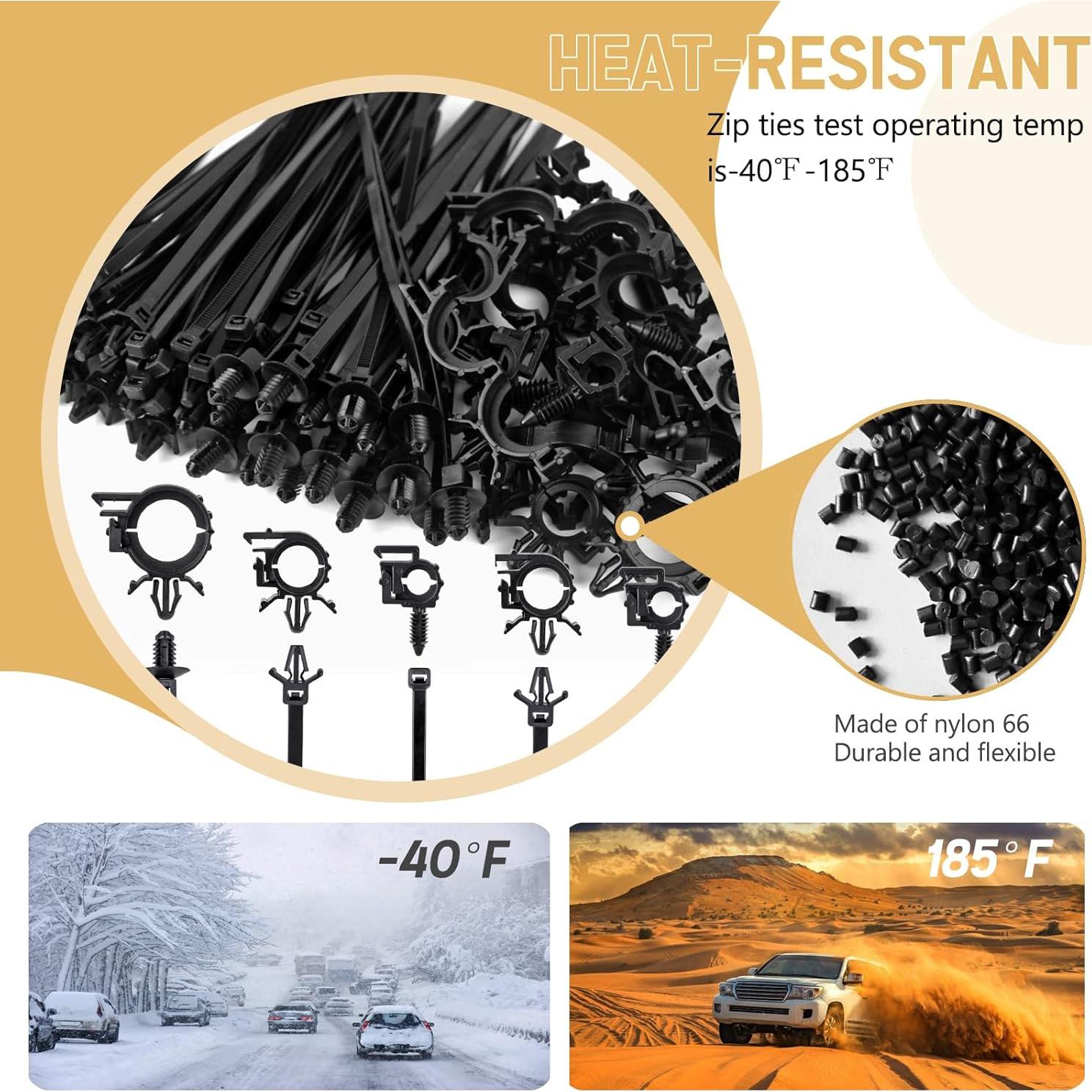 150 Bridas de Cable Nylon UNIGT para Autos y Camiones