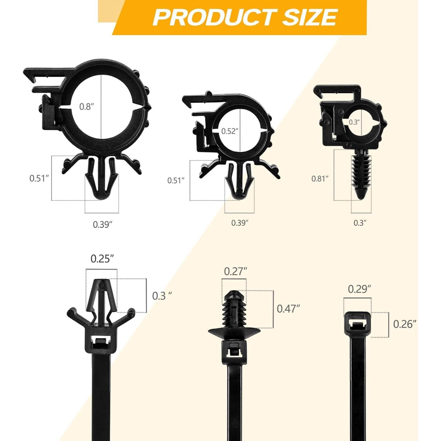 150 Bridas de Cable Nylon UNIGT para Autos y Camiones