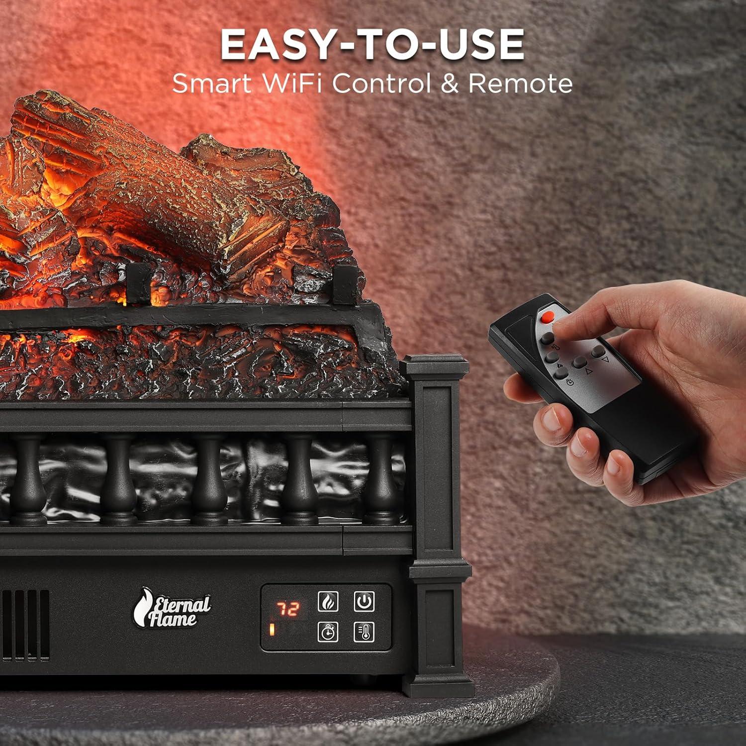 Chimenea Eléctrica TURBRO Llama Eterna 1500W Control Remoto