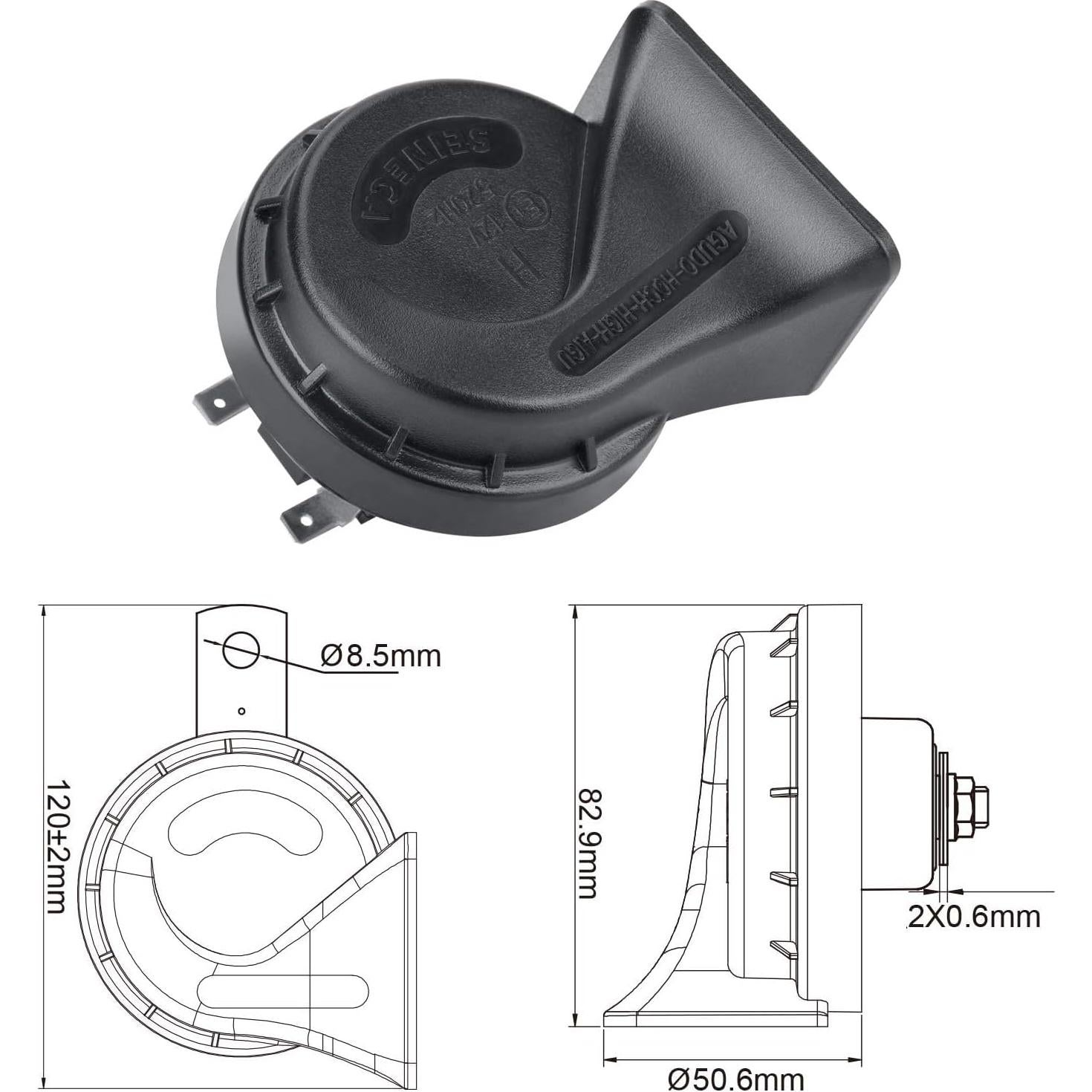 Kit de bocina de caracol eléctrica SEINECA 12V 130dB