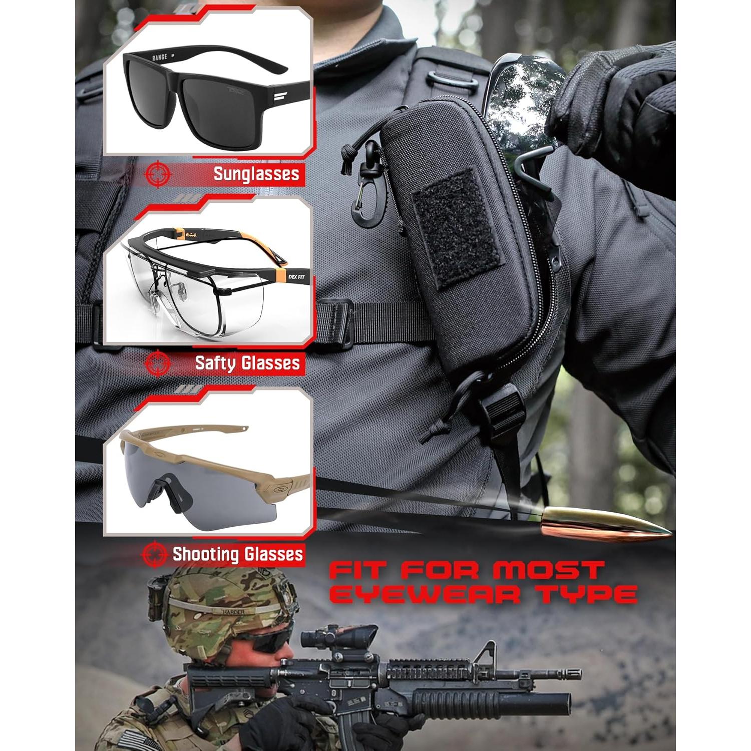 Funda táctica WYNEX para gafas, estuche duro negro