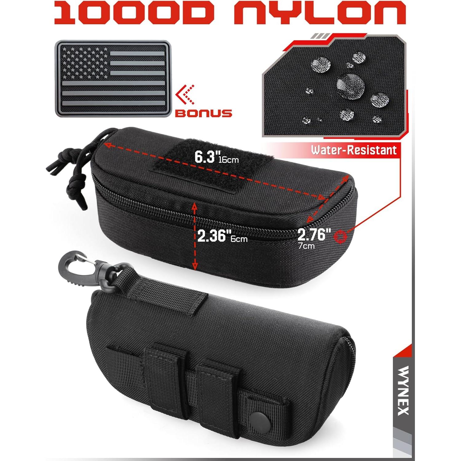 Funda táctica WYNEX para gafas, estuche duro negro