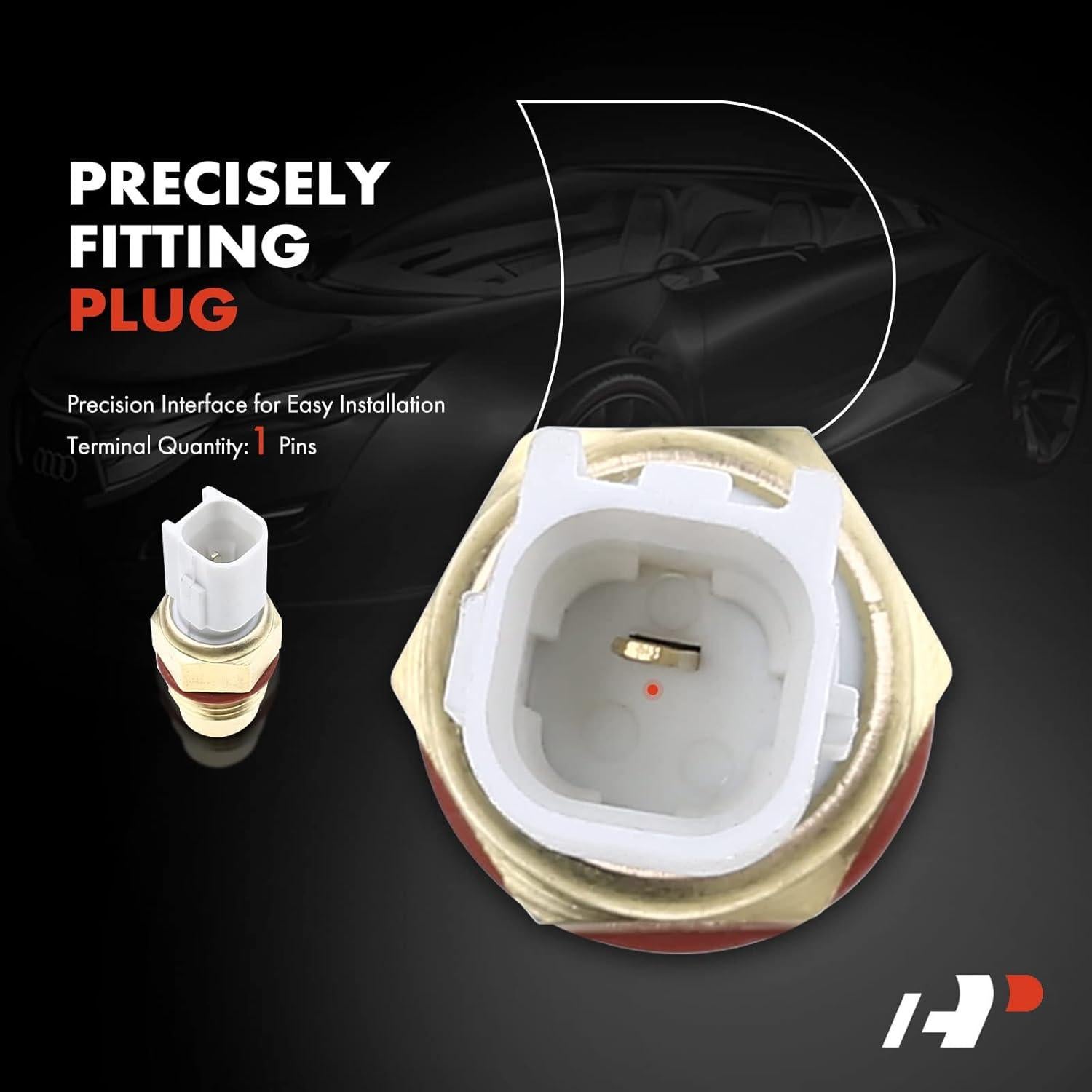 Sensor de Interruptor de Ventilador de Radiador A-Premium 1 Pin Negro