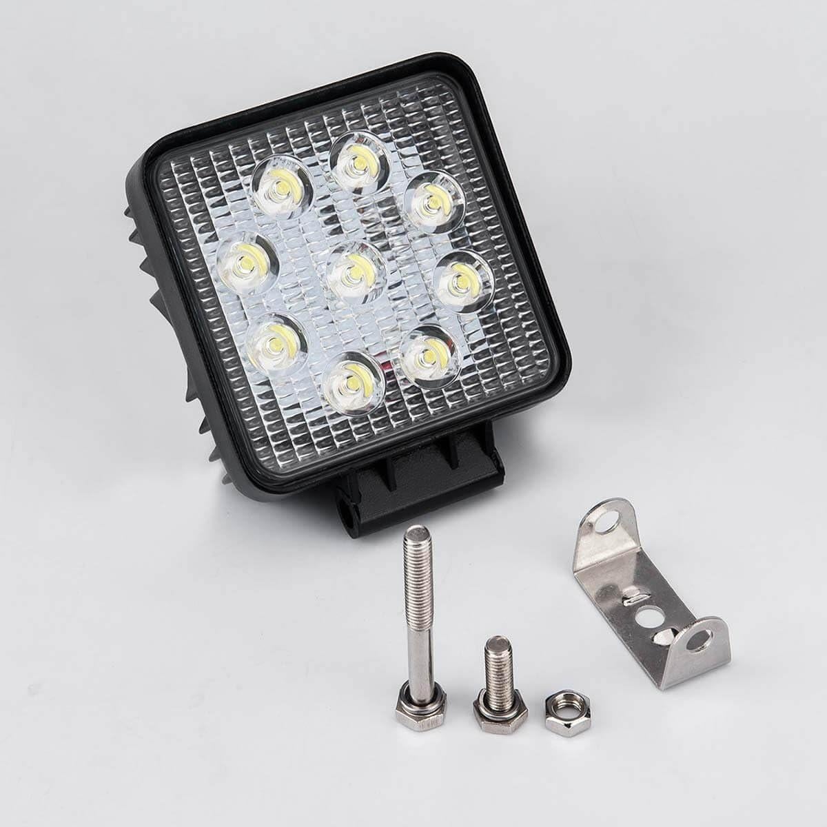 LEMIL Luz de Trabajo LED 27W Cuadrada 12V IP67