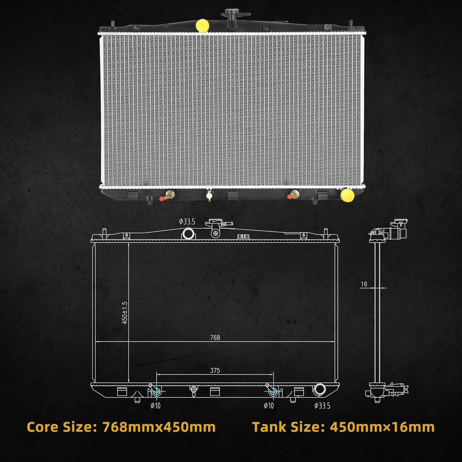 Radiador DWVO para Sienna 2011-2016 y Lexus RX350