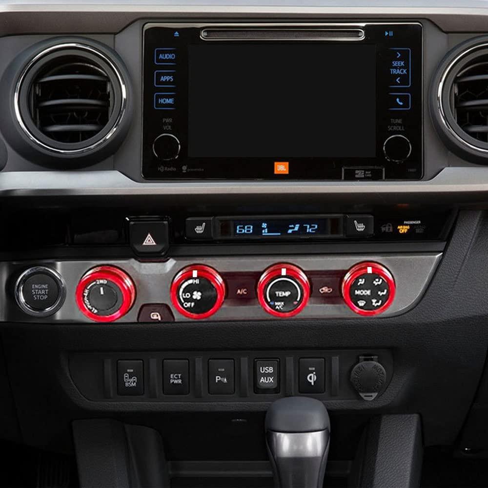 Cubierta de botón de audio CD Thor-Ind para Toyota Tacoma 2016-2021 - Rojo