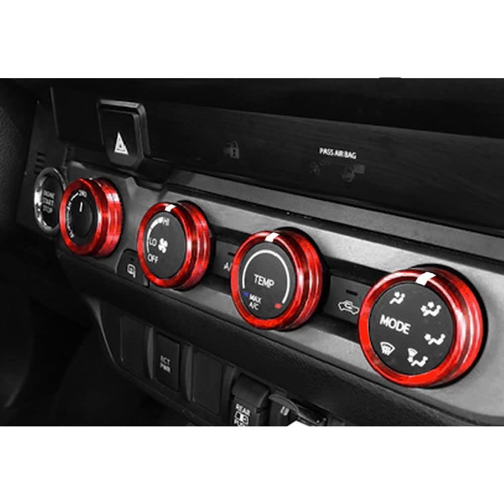 Cubierta de botón de audio CD Thor-Ind para Toyota Tacoma 2016-2021 - Rojo