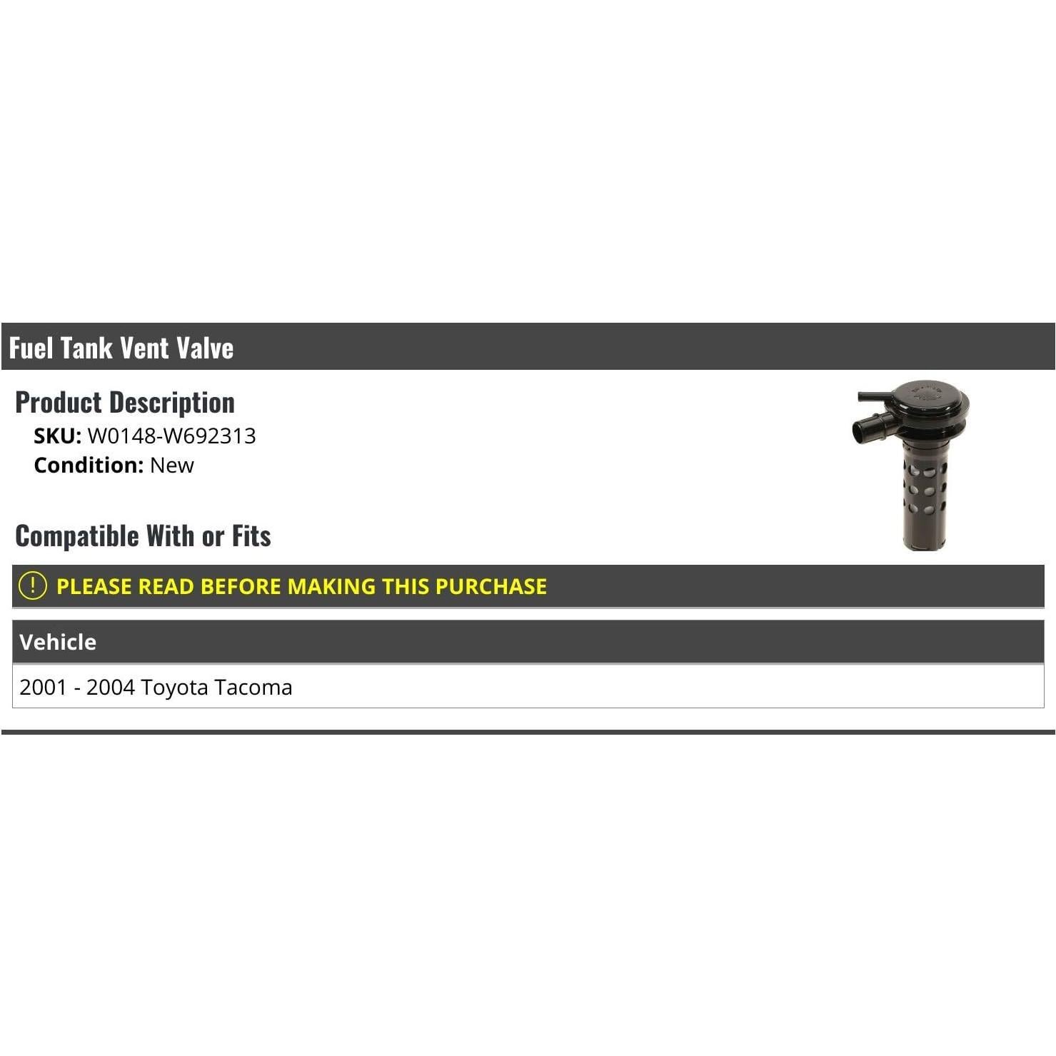 Válvula de Ventilación Tanque Combustible Toyota Tacoma 2001-2004