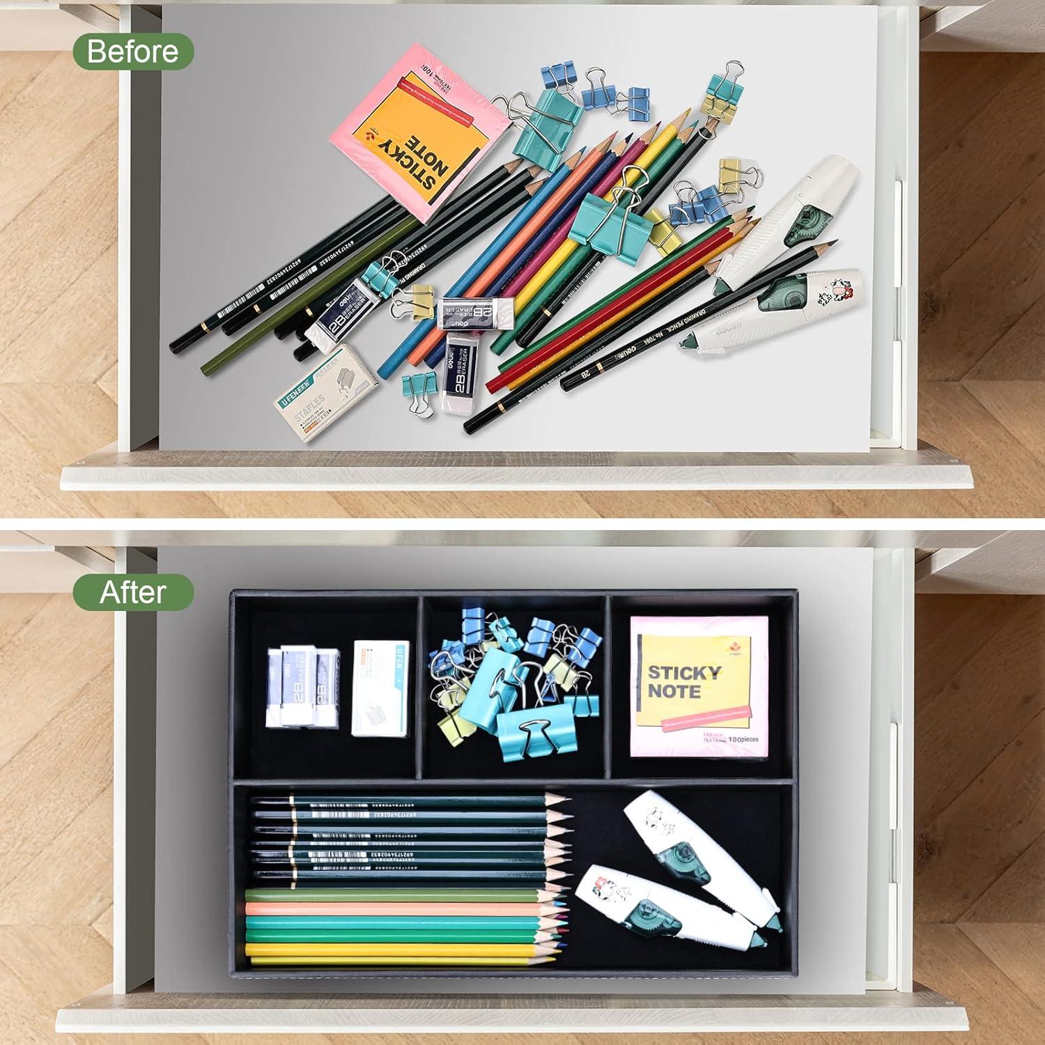 Bandeja de Joyería GORESE de Cuero Sintético Negra - 4 Compartimentos