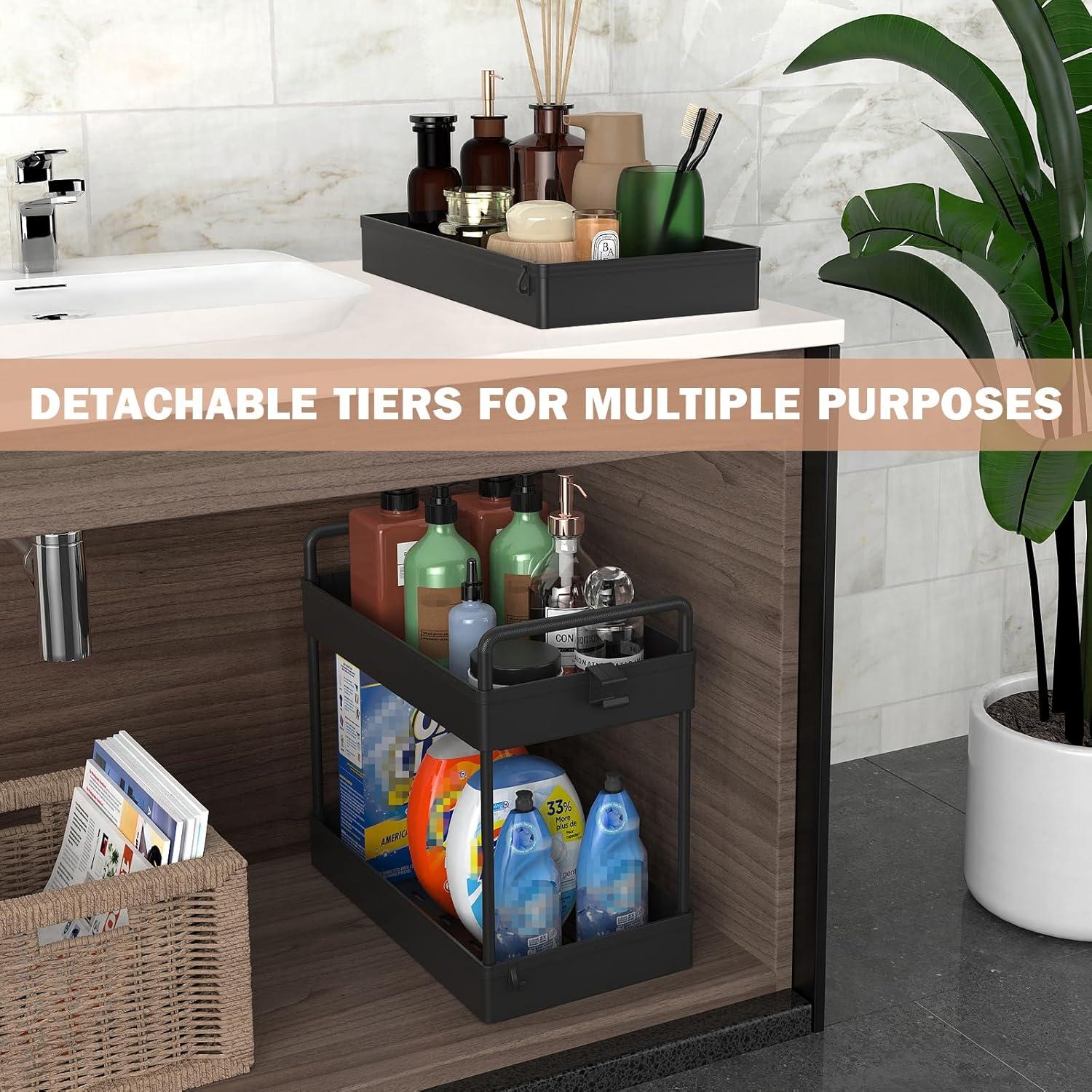 Carro de Almacenamiento Rodante Ronlap 3 Niveles Negro