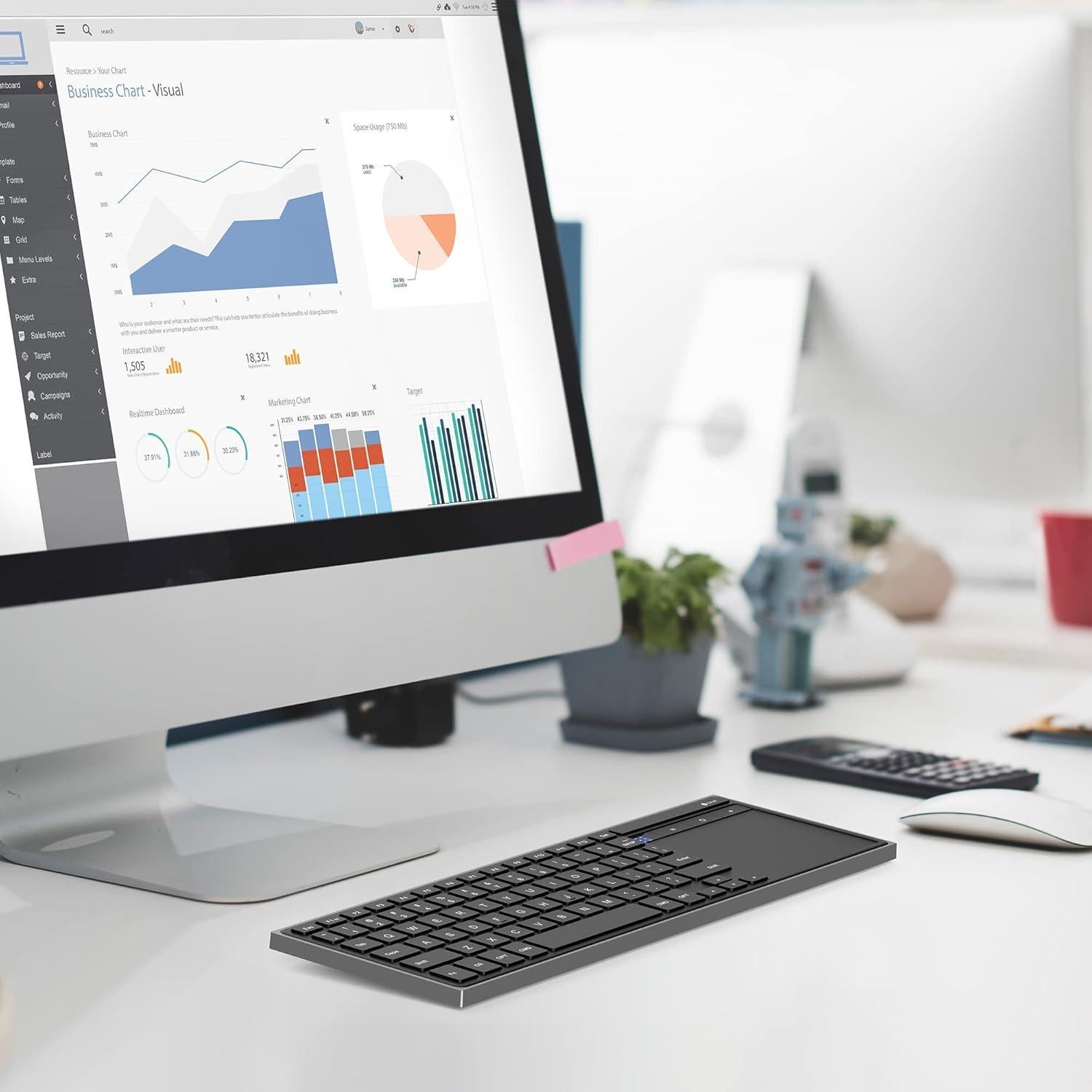 Teclado Bluetooth Recargable CZUR TouchBoard Pro - Inalámbrico, Delgado, Portátil