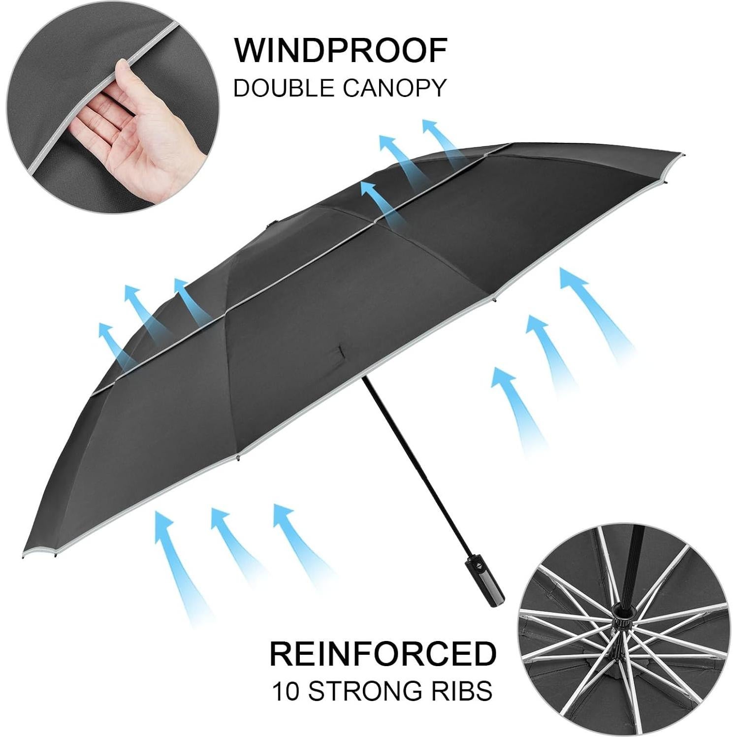 Paraguas Invertido G4Free 157 cm Automático a Prueba de Viento