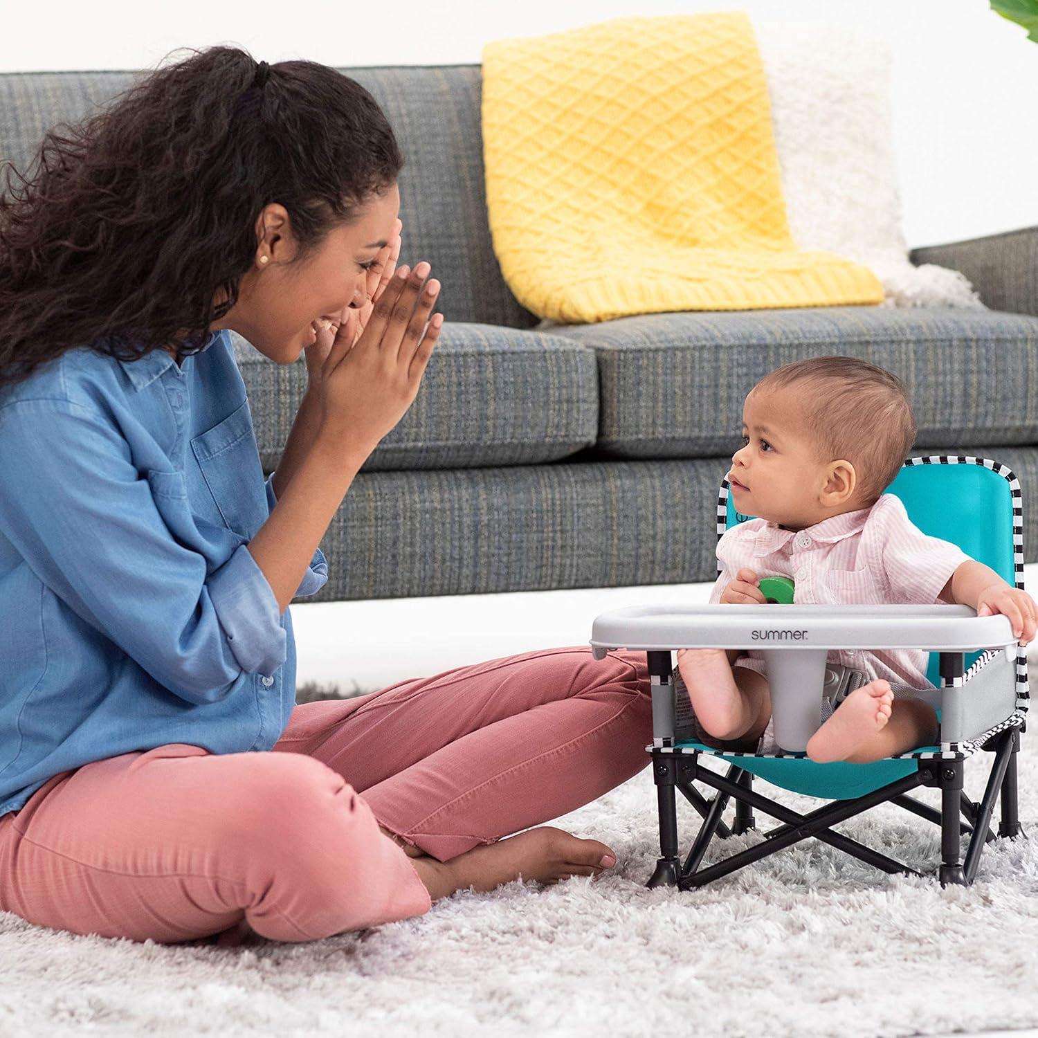 Silla Aumentadora Portátil Bright Starts Pop 'N Sit Aqua