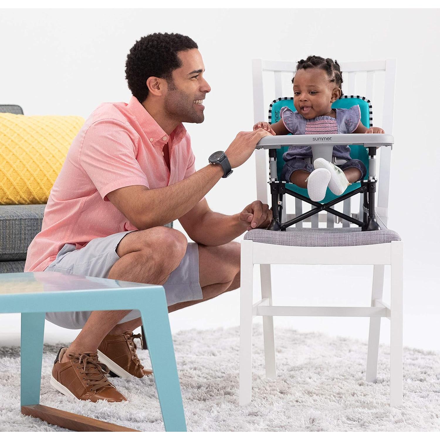 Silla Aumentadora Portátil Bright Starts Pop 'N Sit Aqua