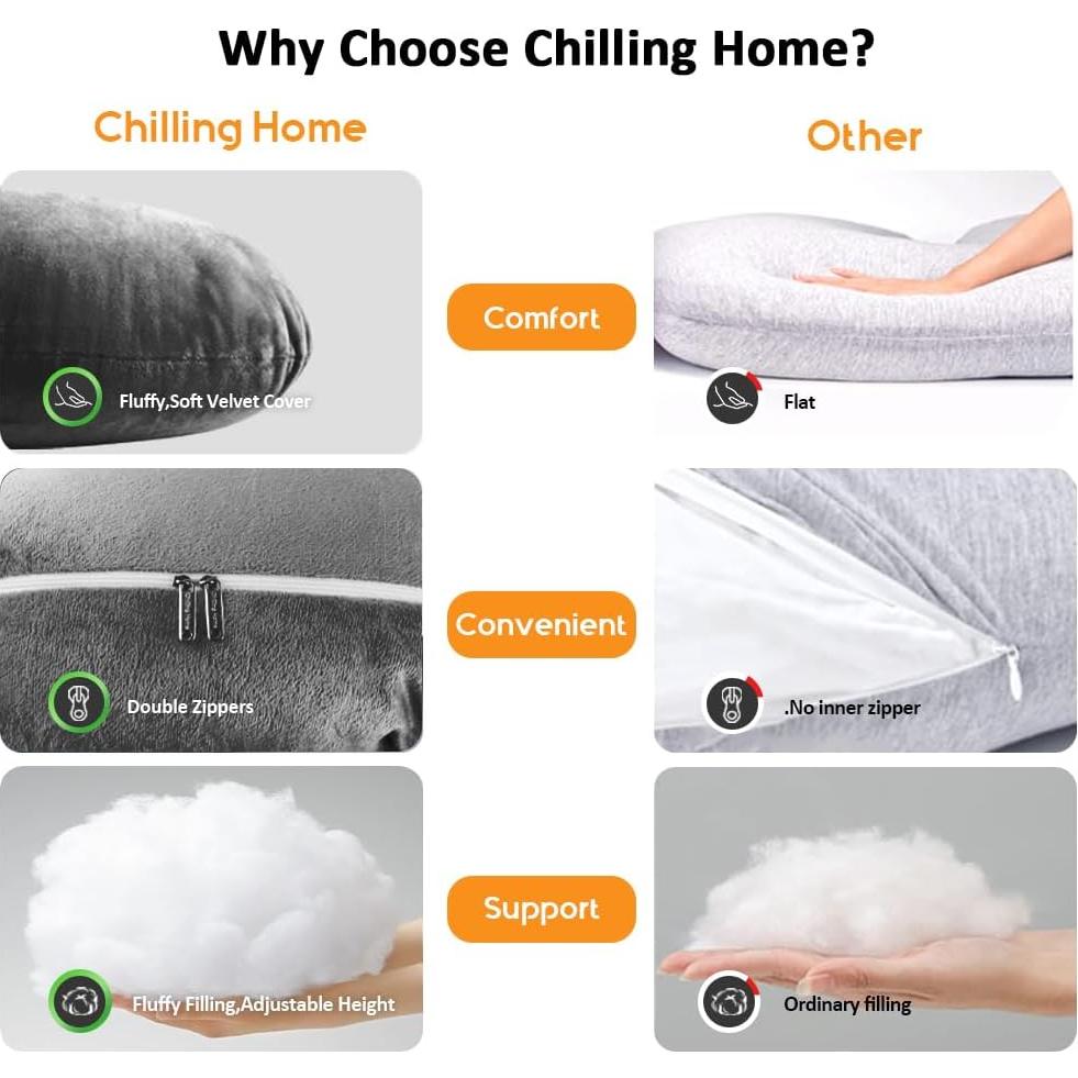 Almohada de Embarazo Chilling Home 58" Negra Cuerpo Completo