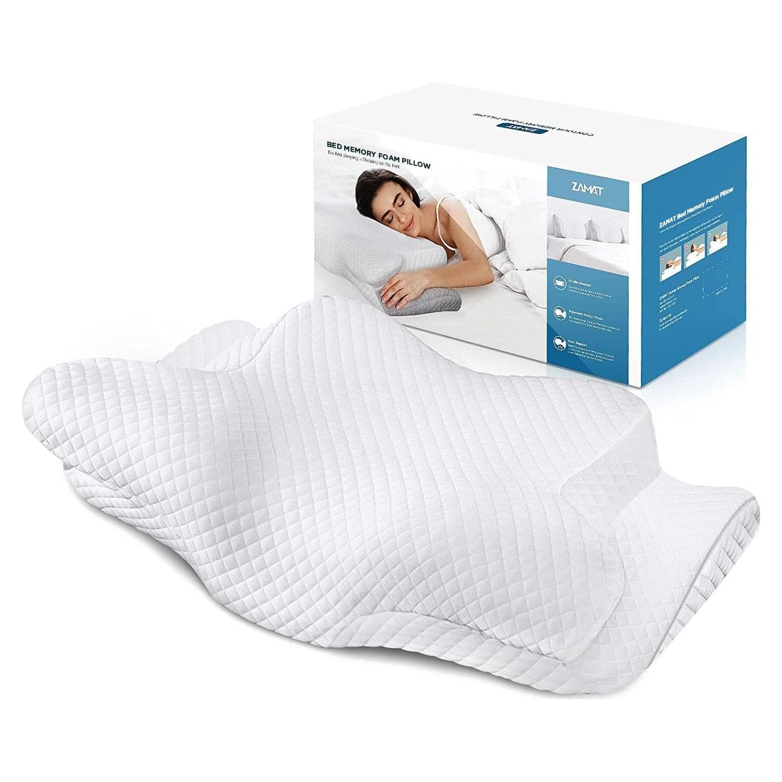 Almohada Cervical Ajustable ZAMAT de Espuma de Memoria 61x36cm